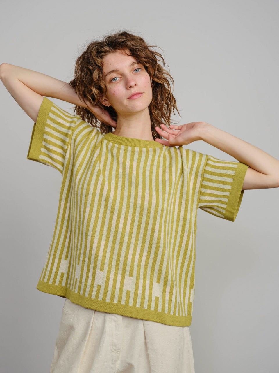 Bauhaus Short Sleeve Sweater Tee - Verdant