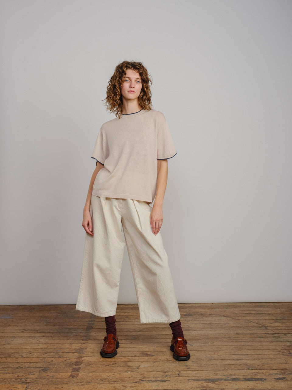 Classic Merino Oversized Tee - Sand