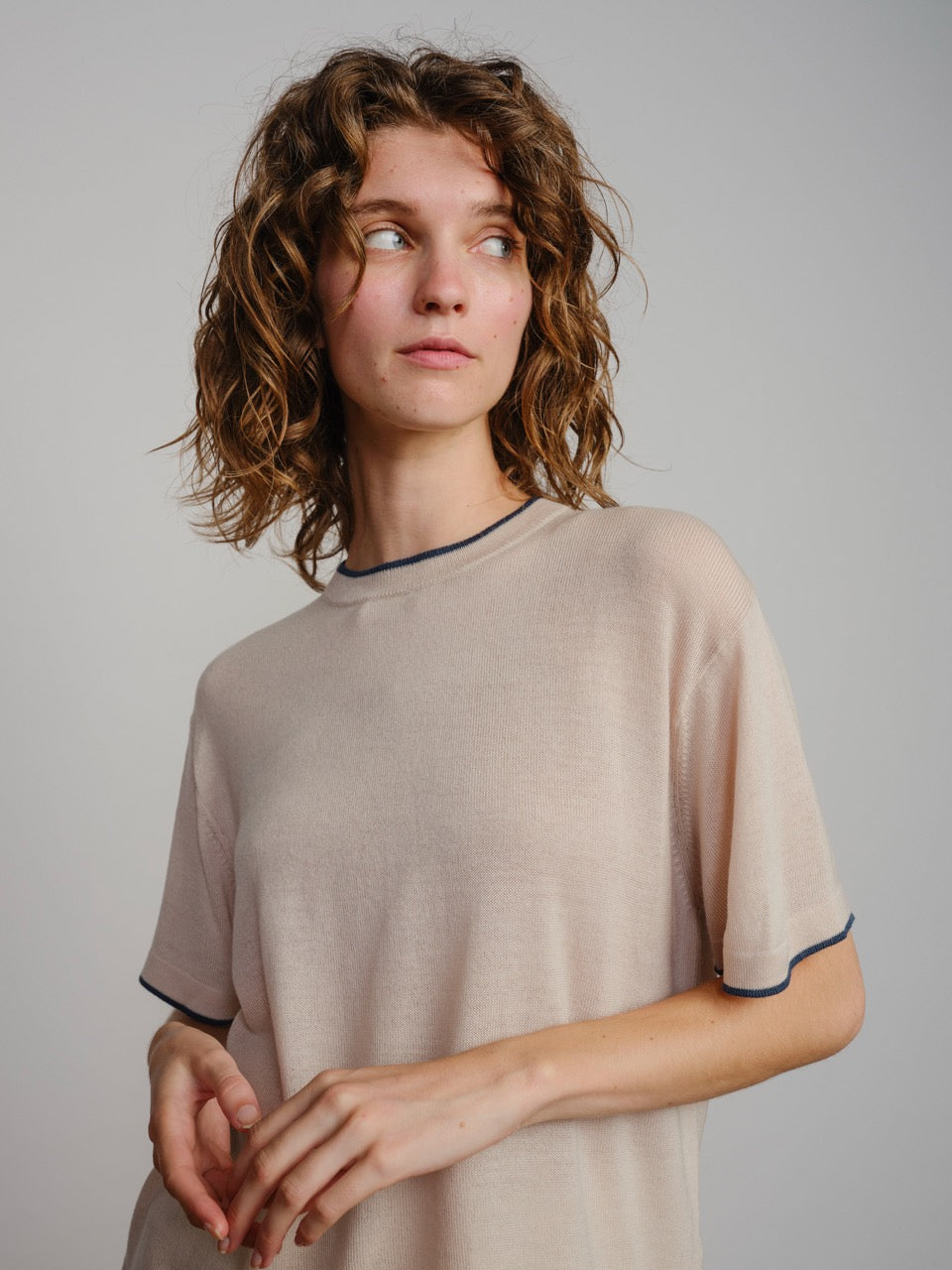 Classic Merino Oversized Tee - Sand