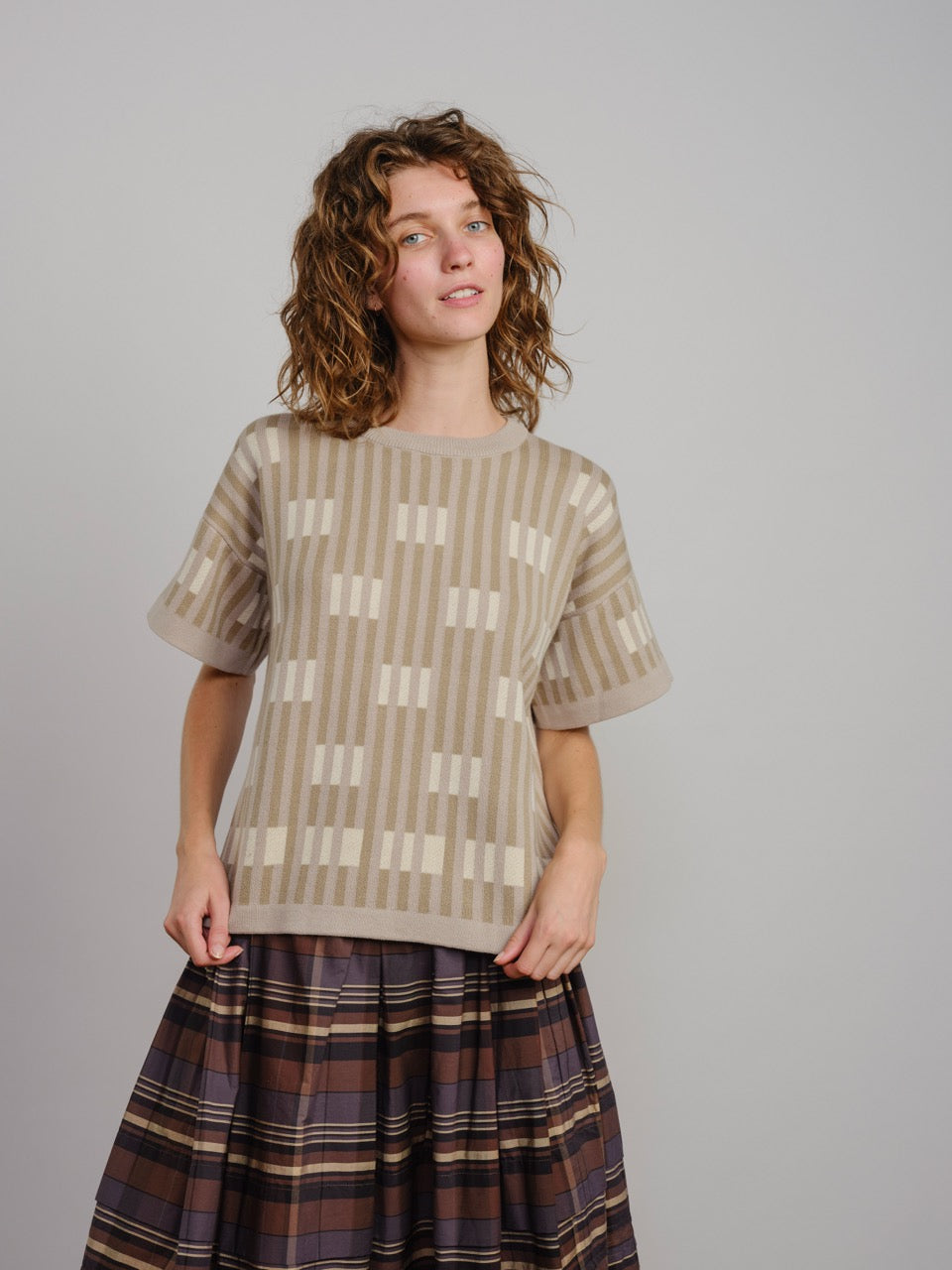 Bauhaus Short Sleeve Sweater Tee - Mist