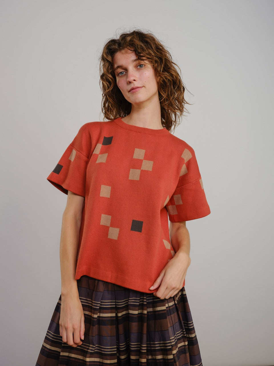 Albers Short Sleeve Sweater Tee - Cortado