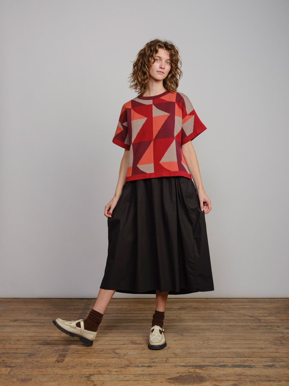 Calder Sweater Tee - Redwood