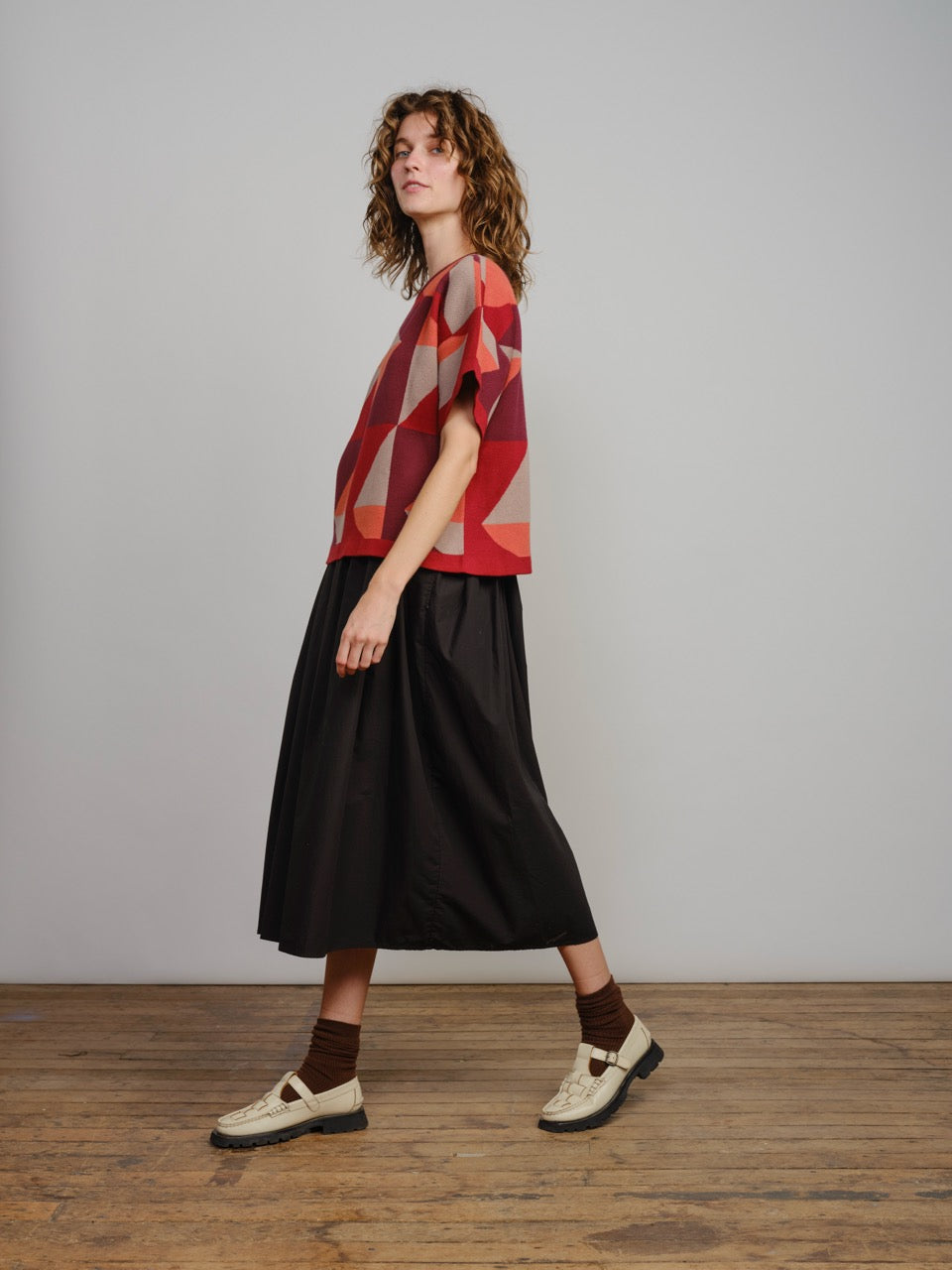 Calder Sweater Tee - Redwood
