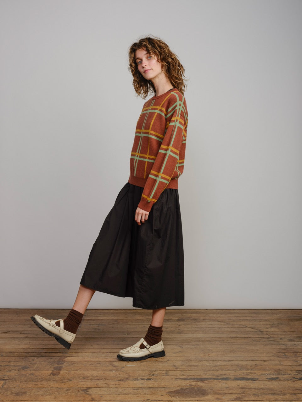 Marlow Plaid Sweater - Chestnut