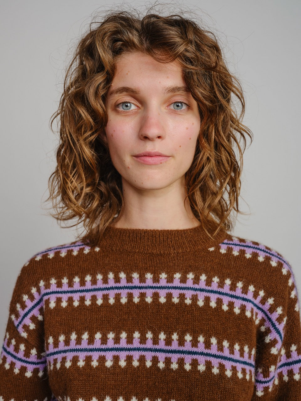 Vera Fairisle Sweater - Walnut