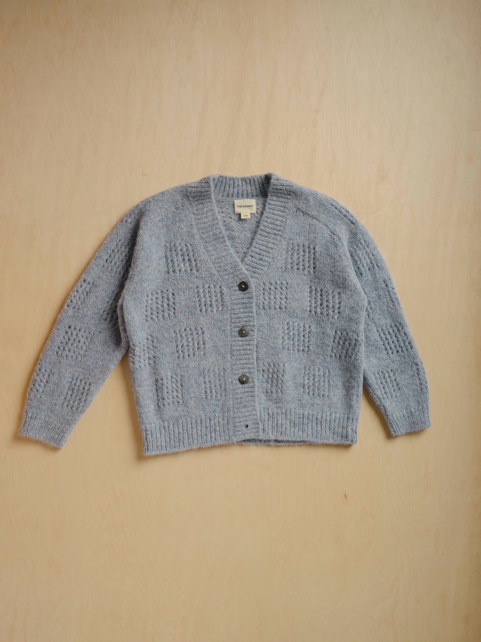 The Endery Ruth Cardigan, Glacier — blue alpaca cardigan