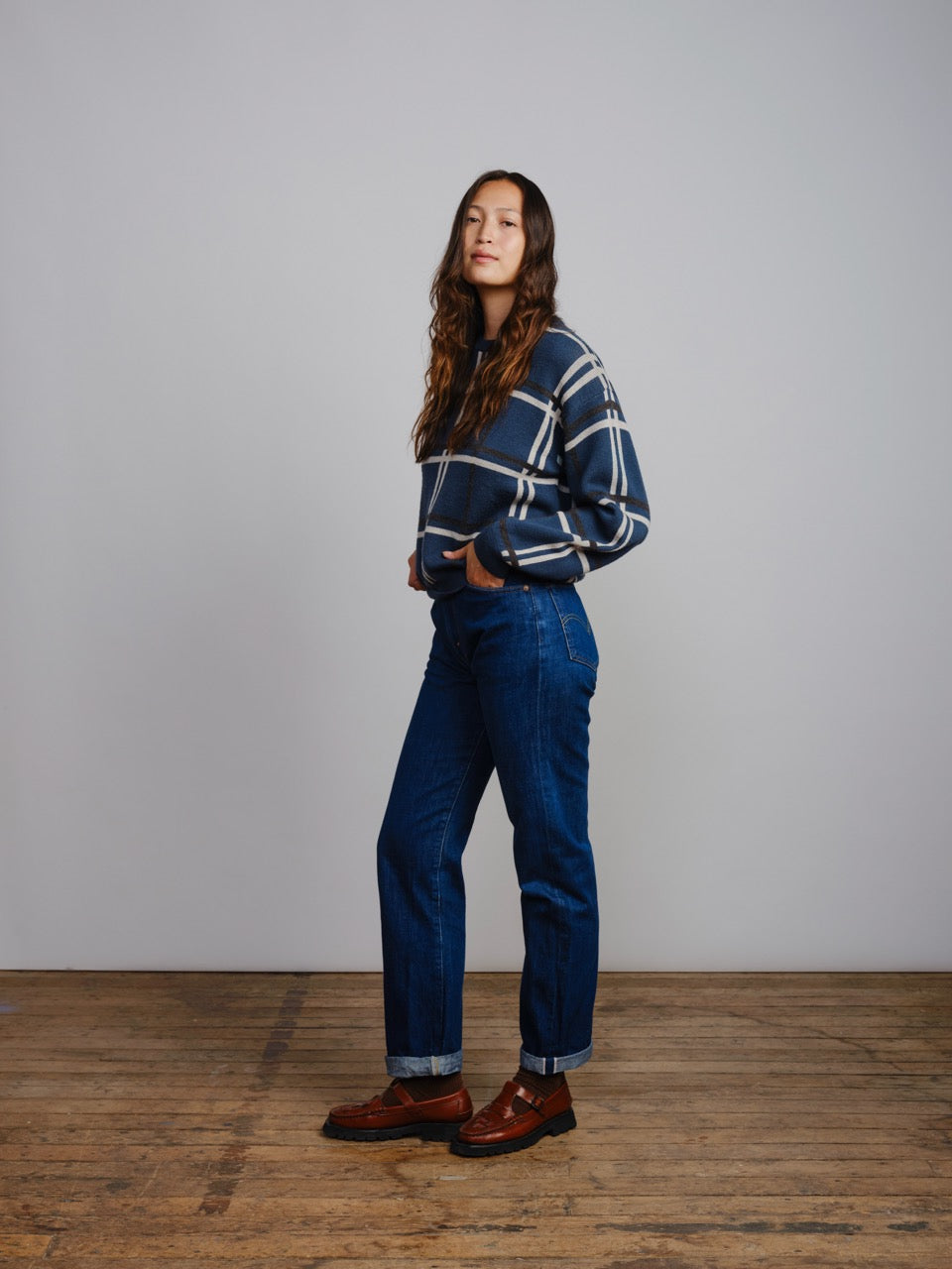 Marlow Plaid Sweater - Nightfall