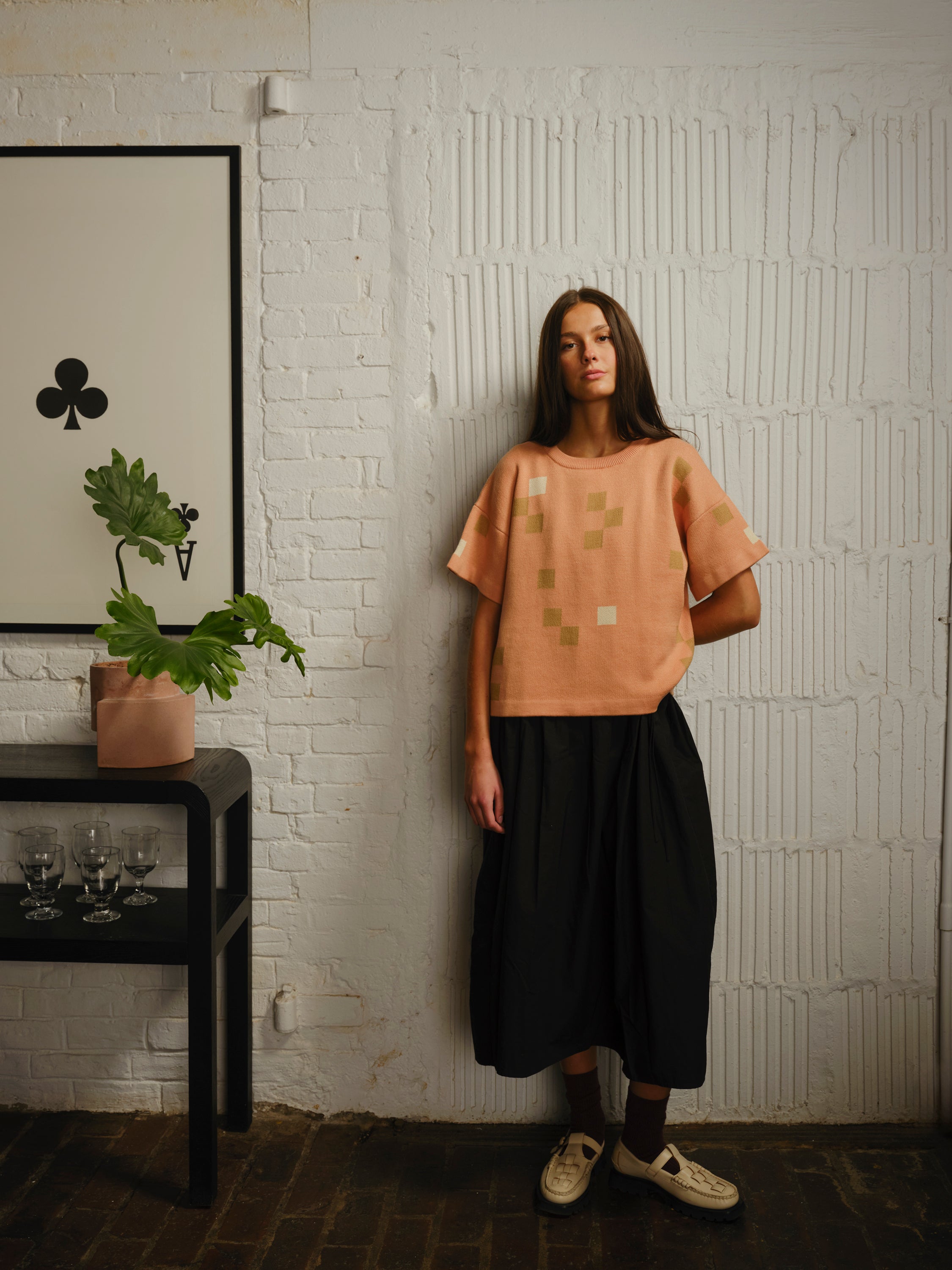 Albers Short Sleeve Sweater Tee - Opal