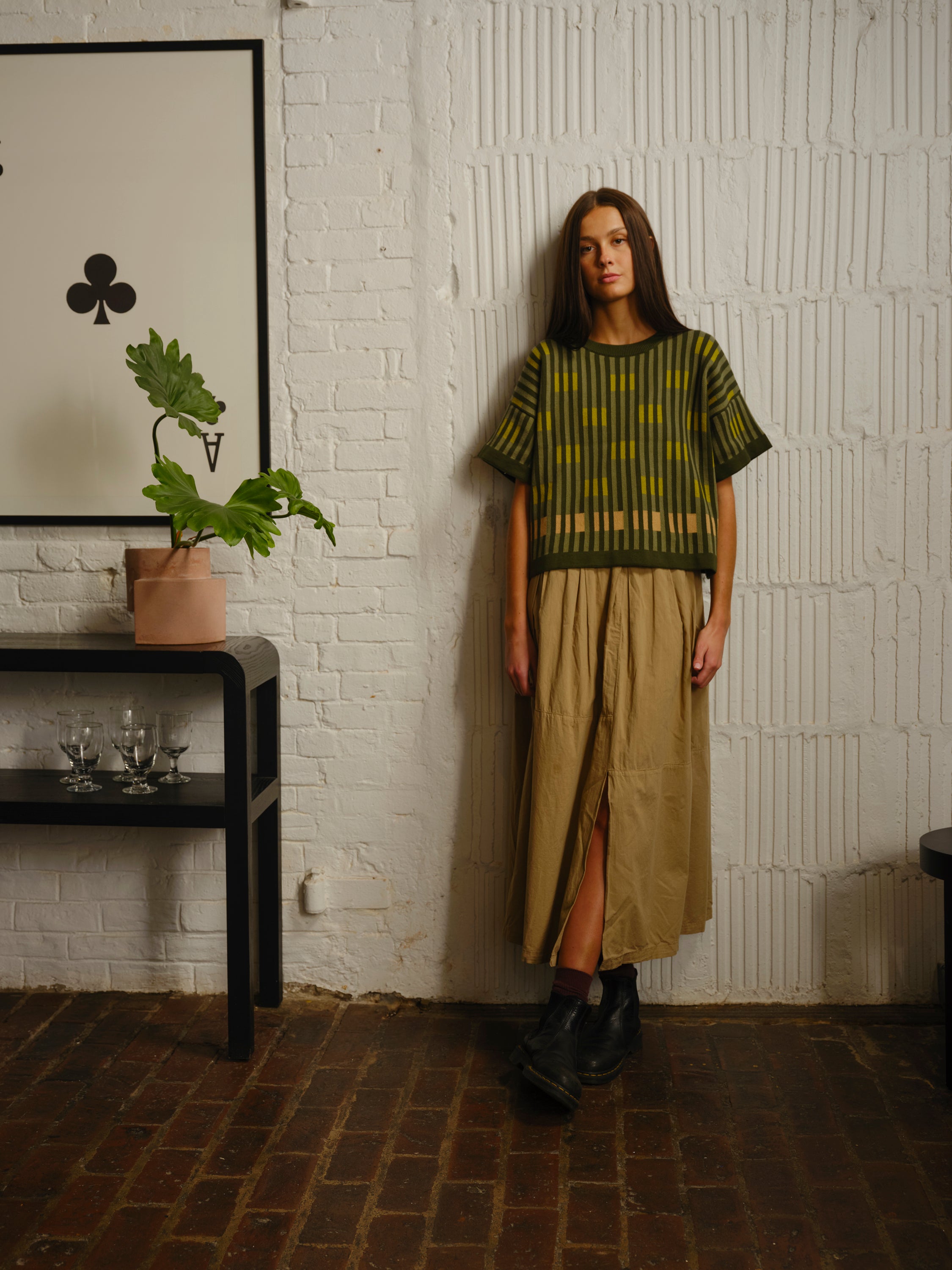 Bauhaus Short Sleeve Sweater Tee - Prasiolite