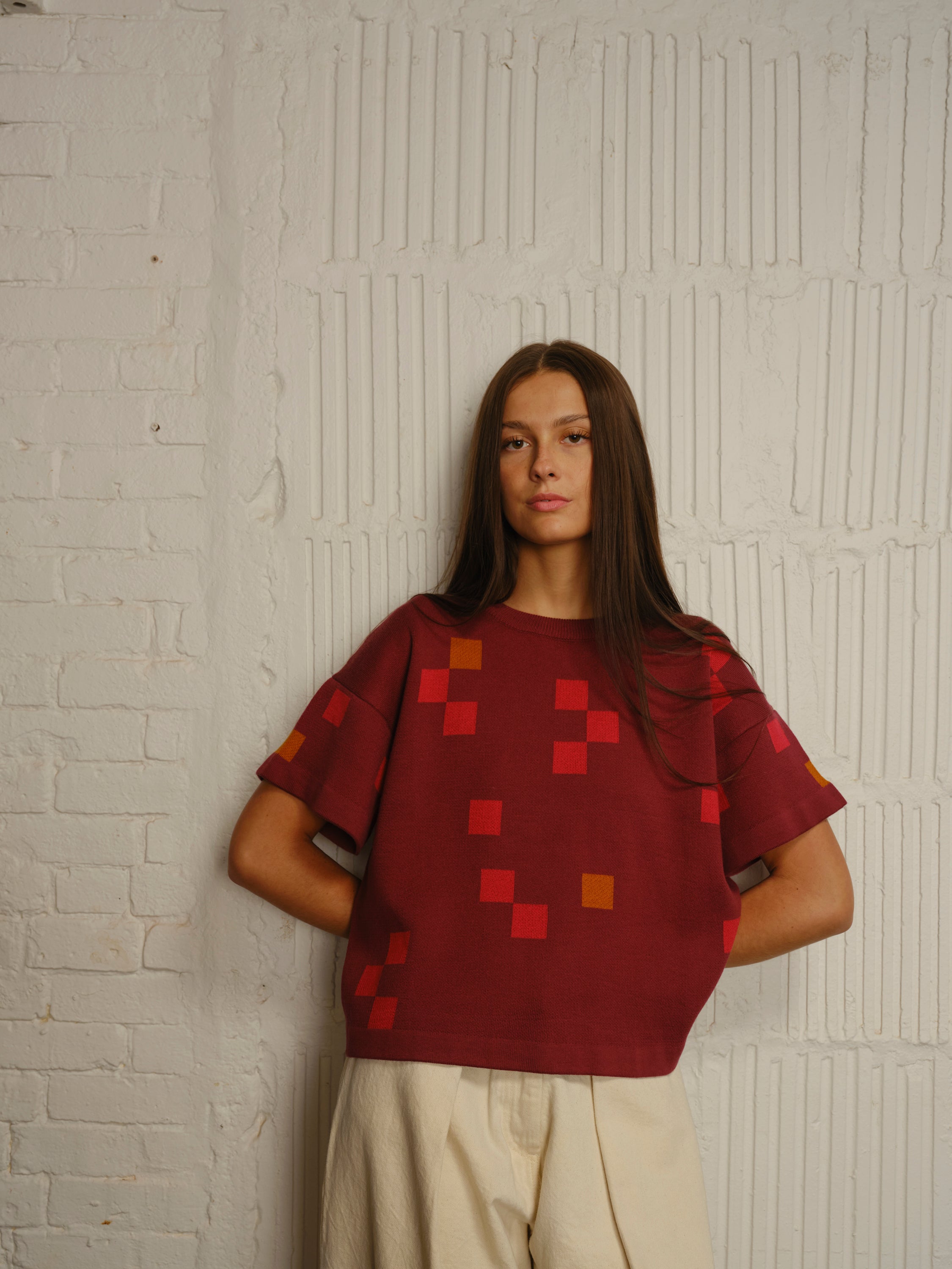 Albers Short Sleeve Sweater Tee - Topaz