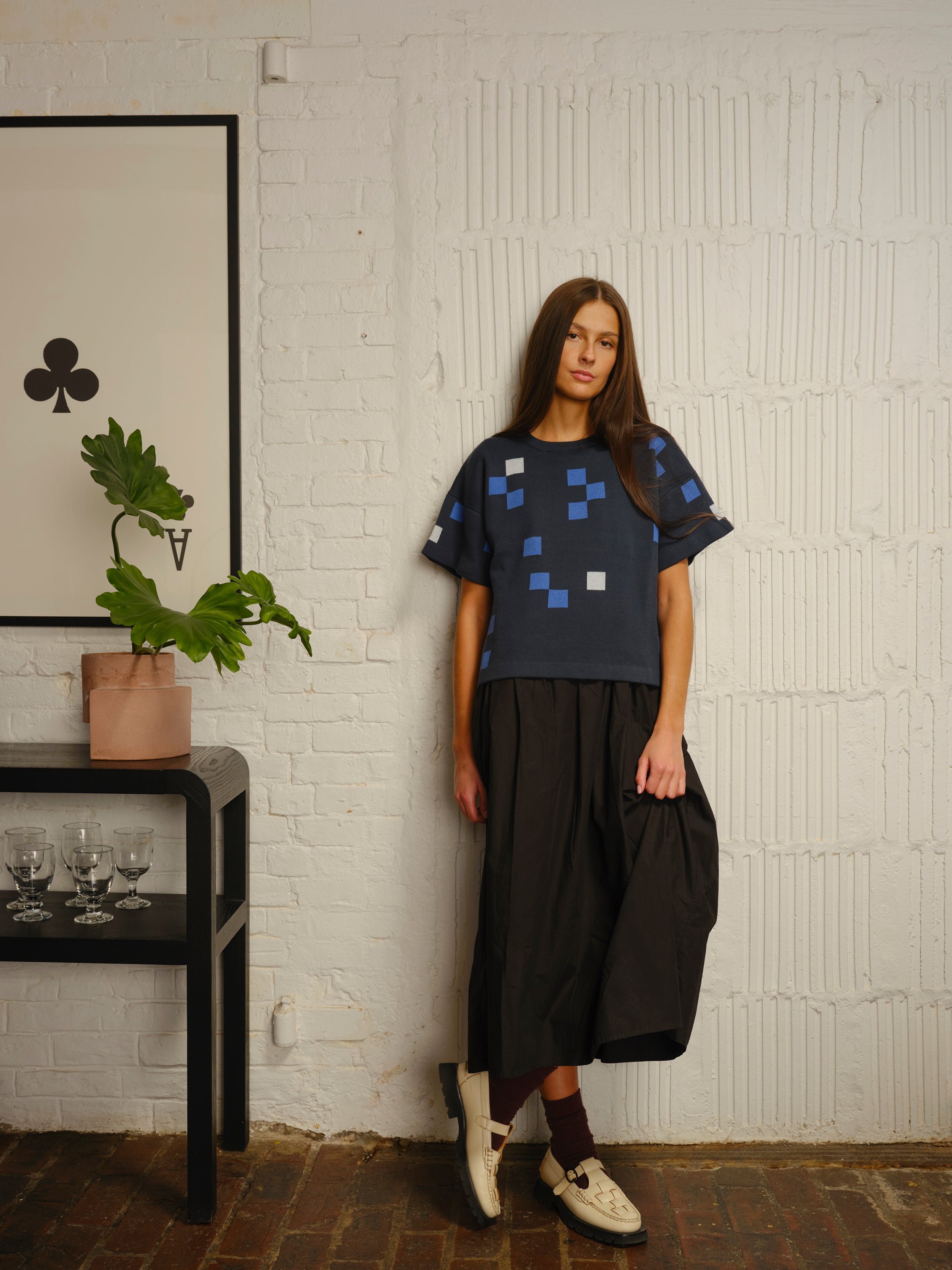 Albers Short Sleeve Sweater Tee - Sodalite