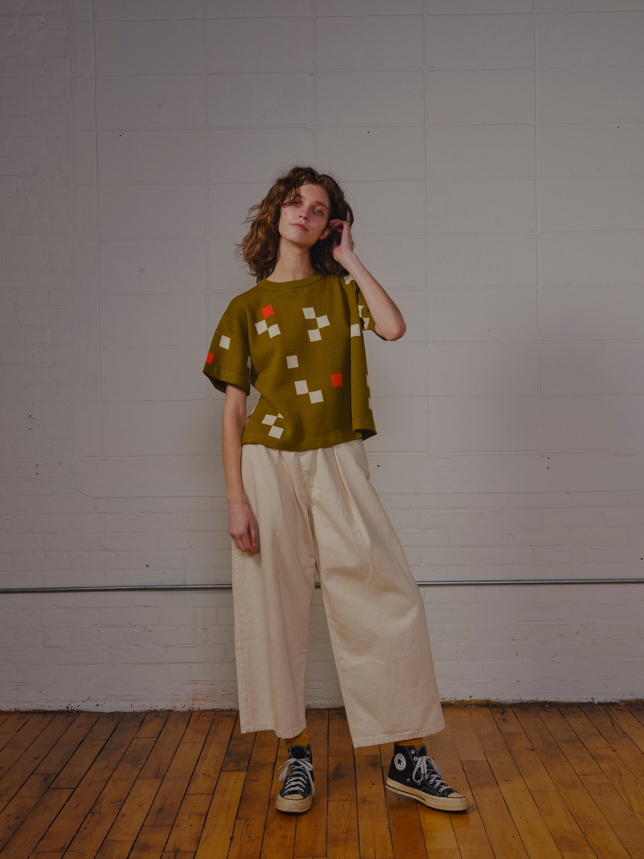 Albers Short Sleeve Sweater Tee - Avocado