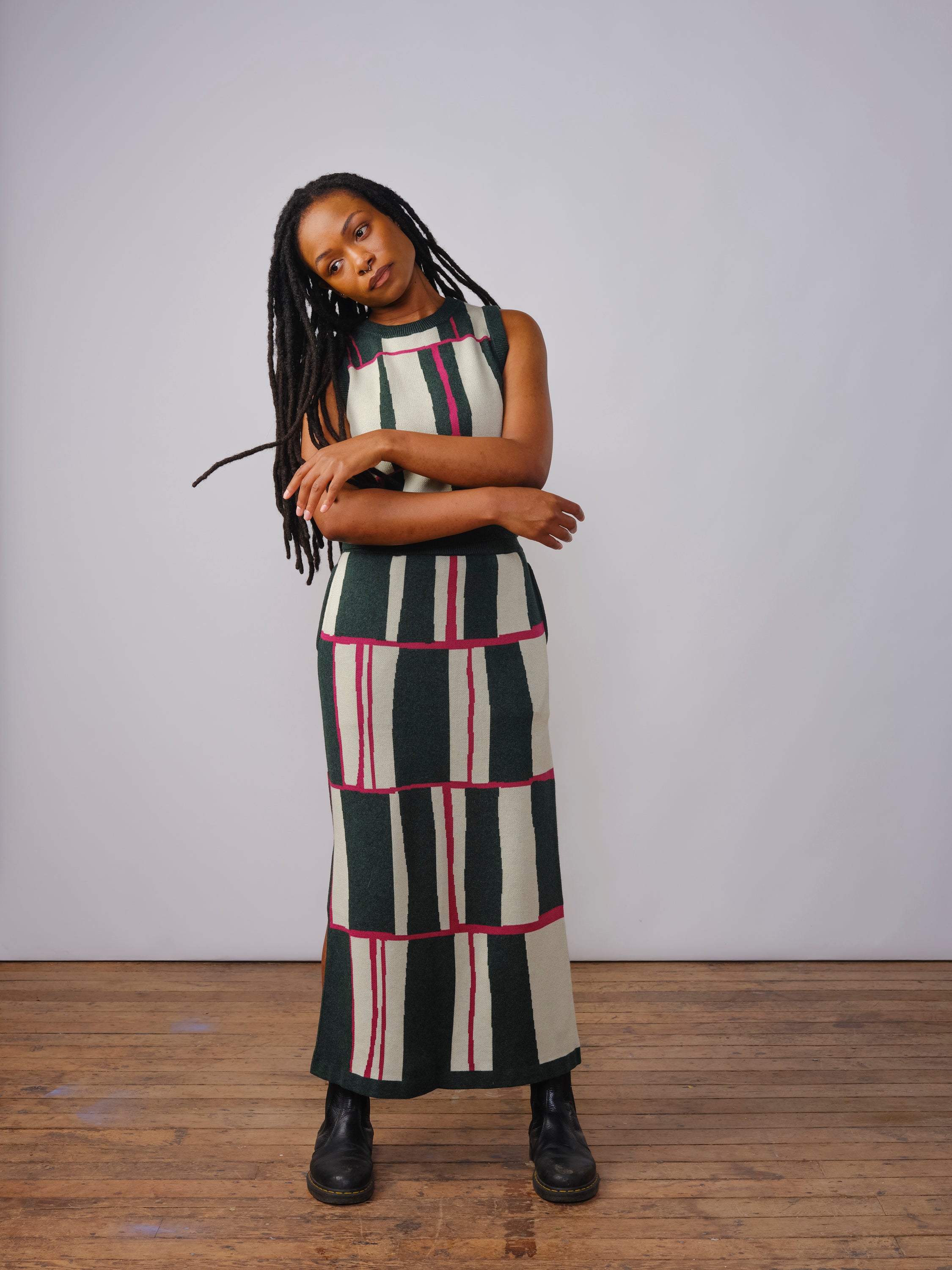 Piet Knit Jacquard Skirt - Cinchona