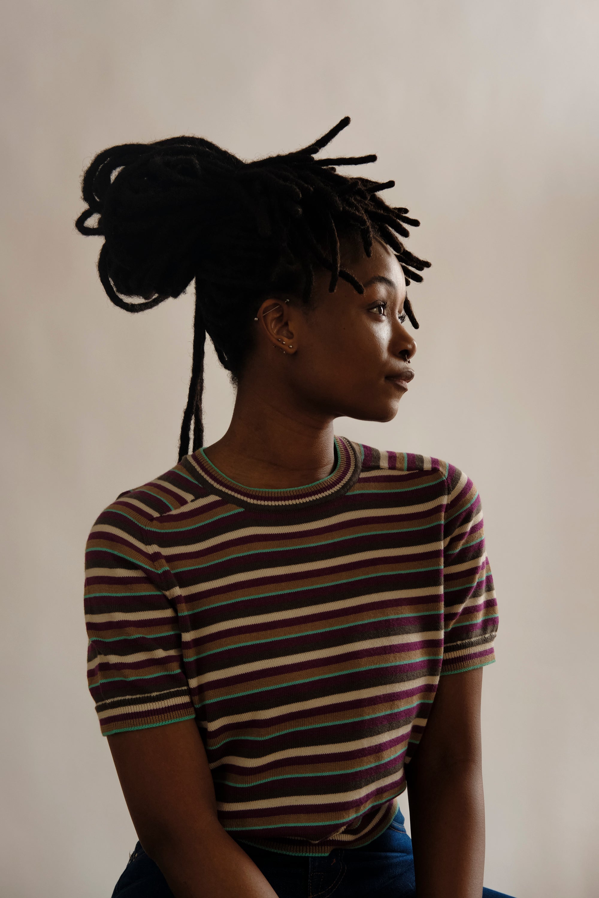 Mini Stripe Ruben Tee - Camu Camu