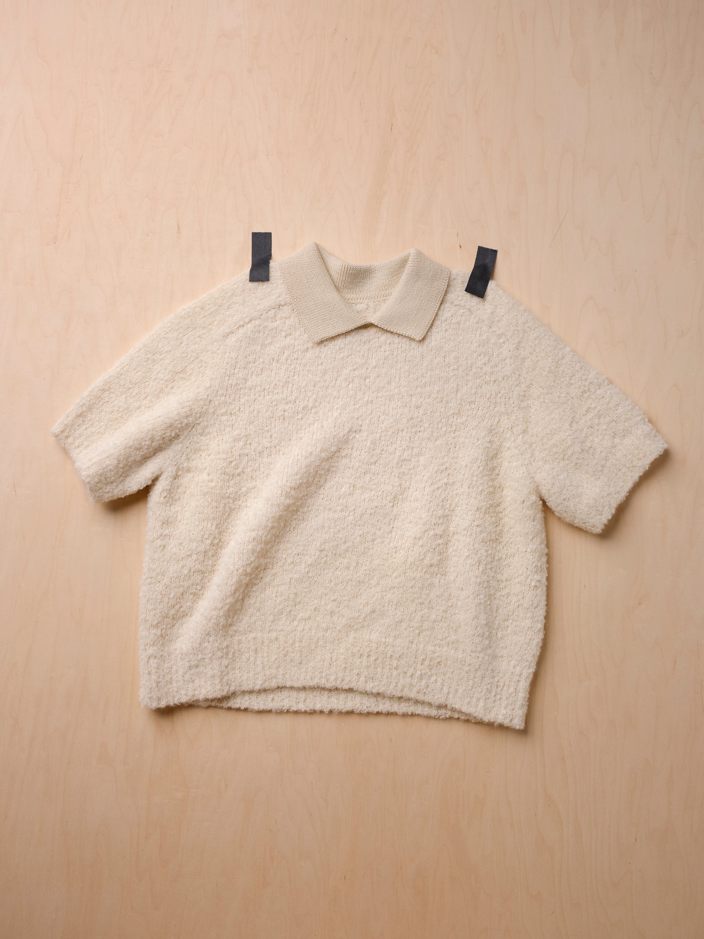 Bouclé Collared Ruben Tee - Calcite