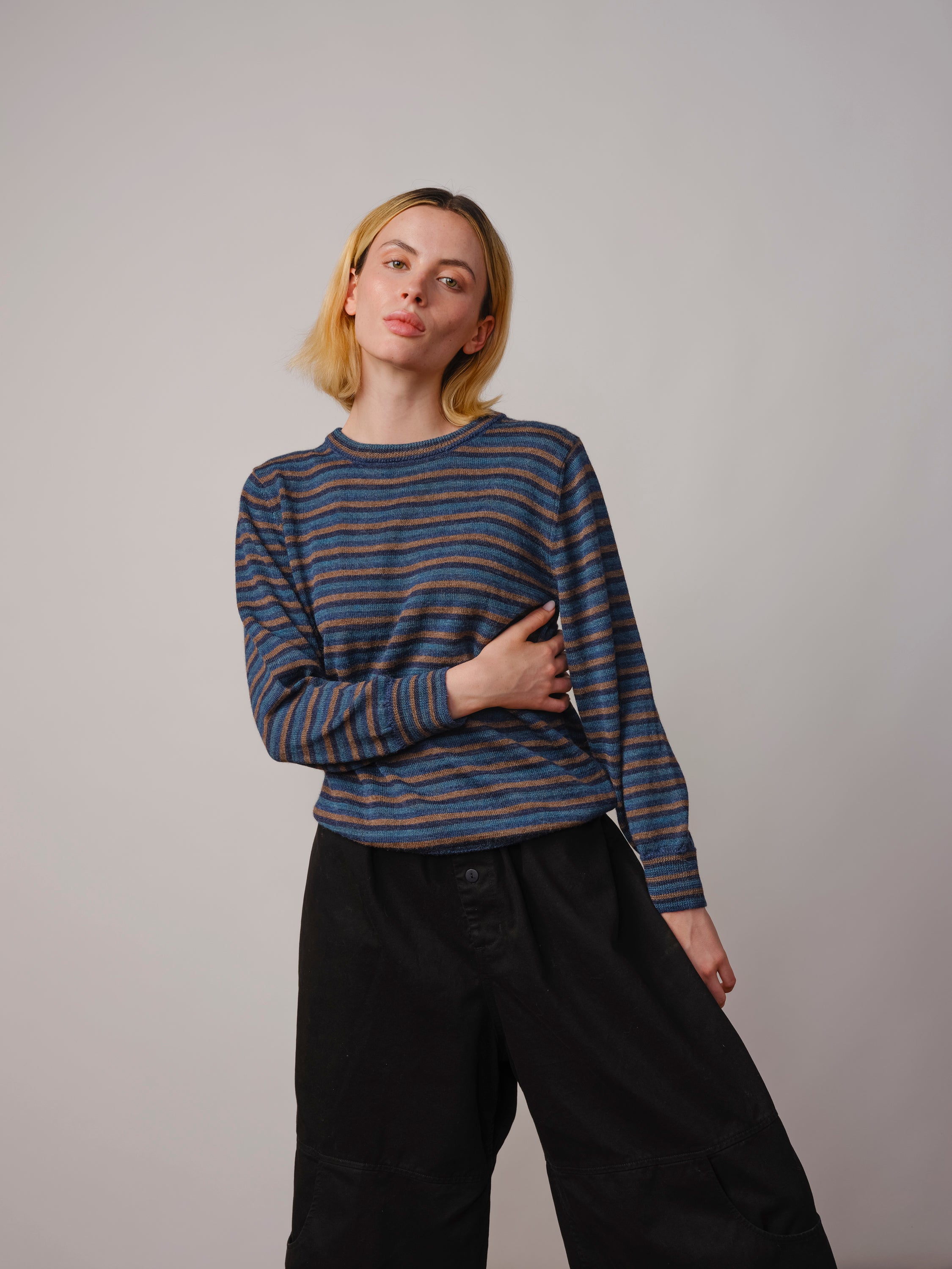 Long Sleeve Sweater Tee - Arándano