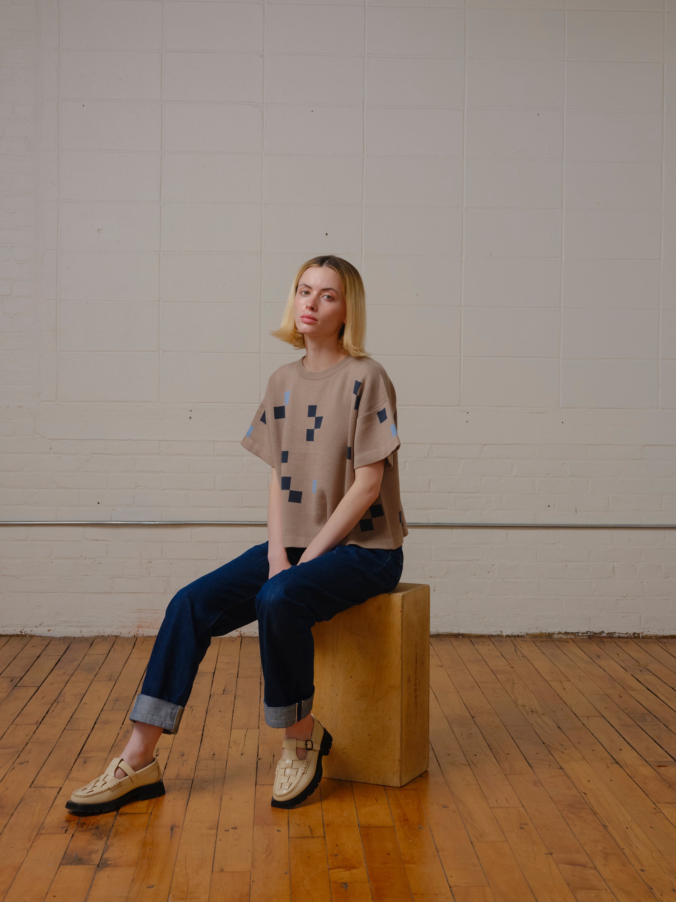 Albers Short Sleeve Sweater Tee - Mica