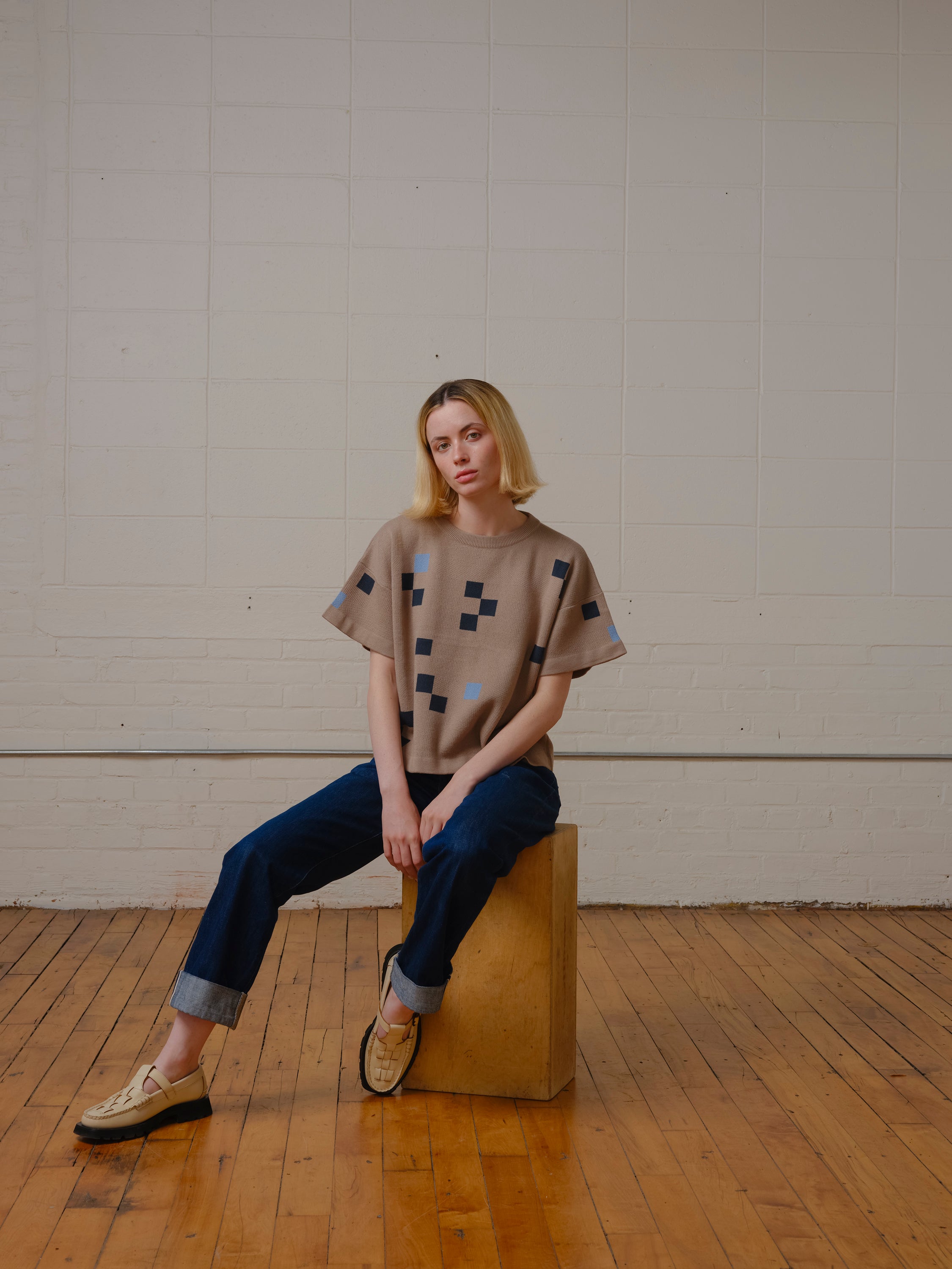 Albers Short Sleeve Sweater Tee - Mica