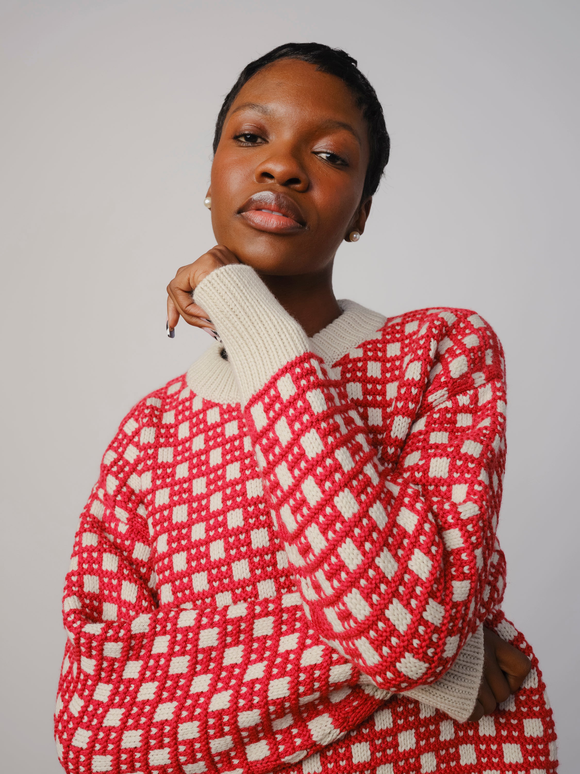 Augusta Grid Stitch Sweater - Kantuta