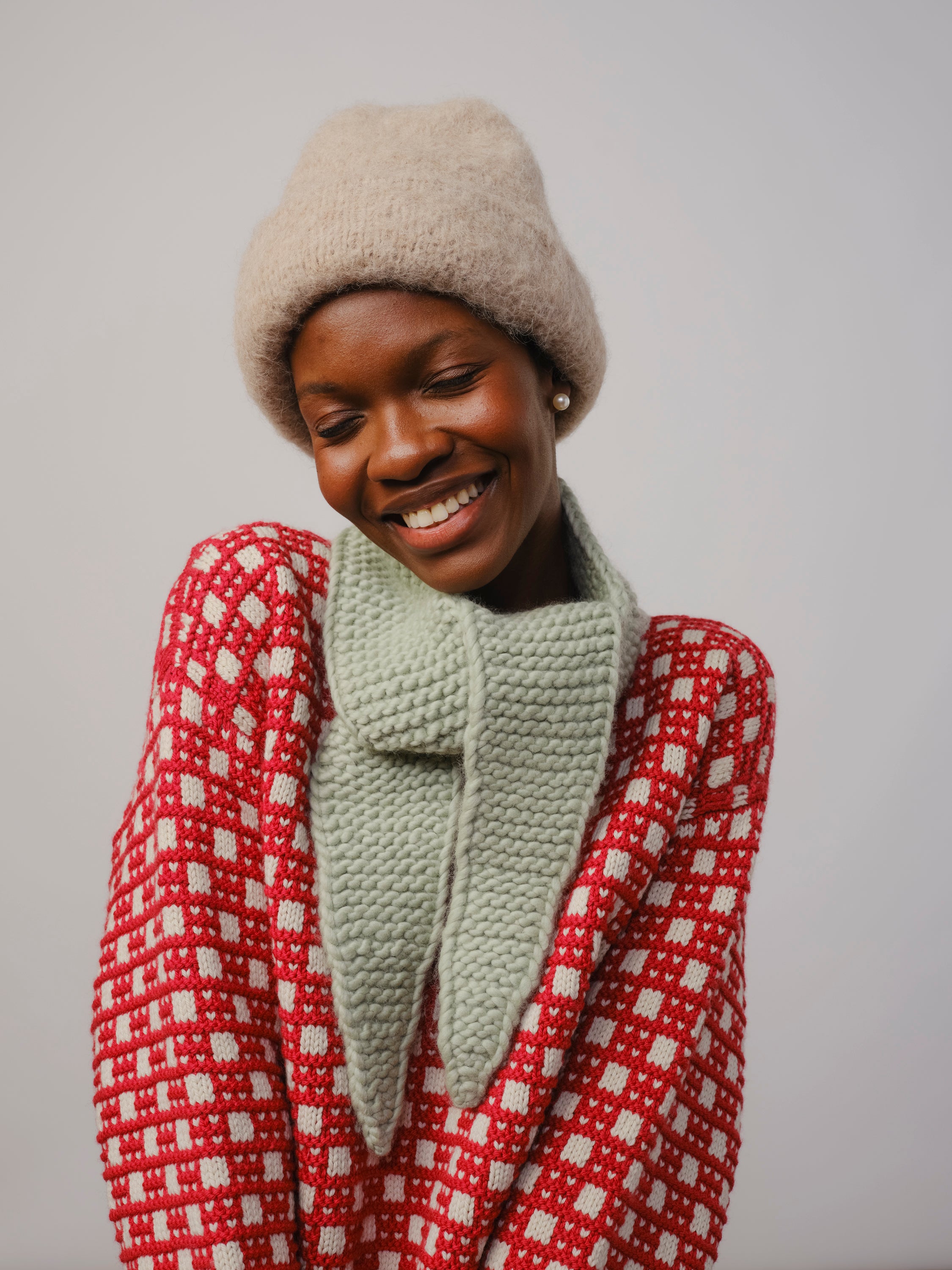 Marina Hand Knit Scarflette - Epidote