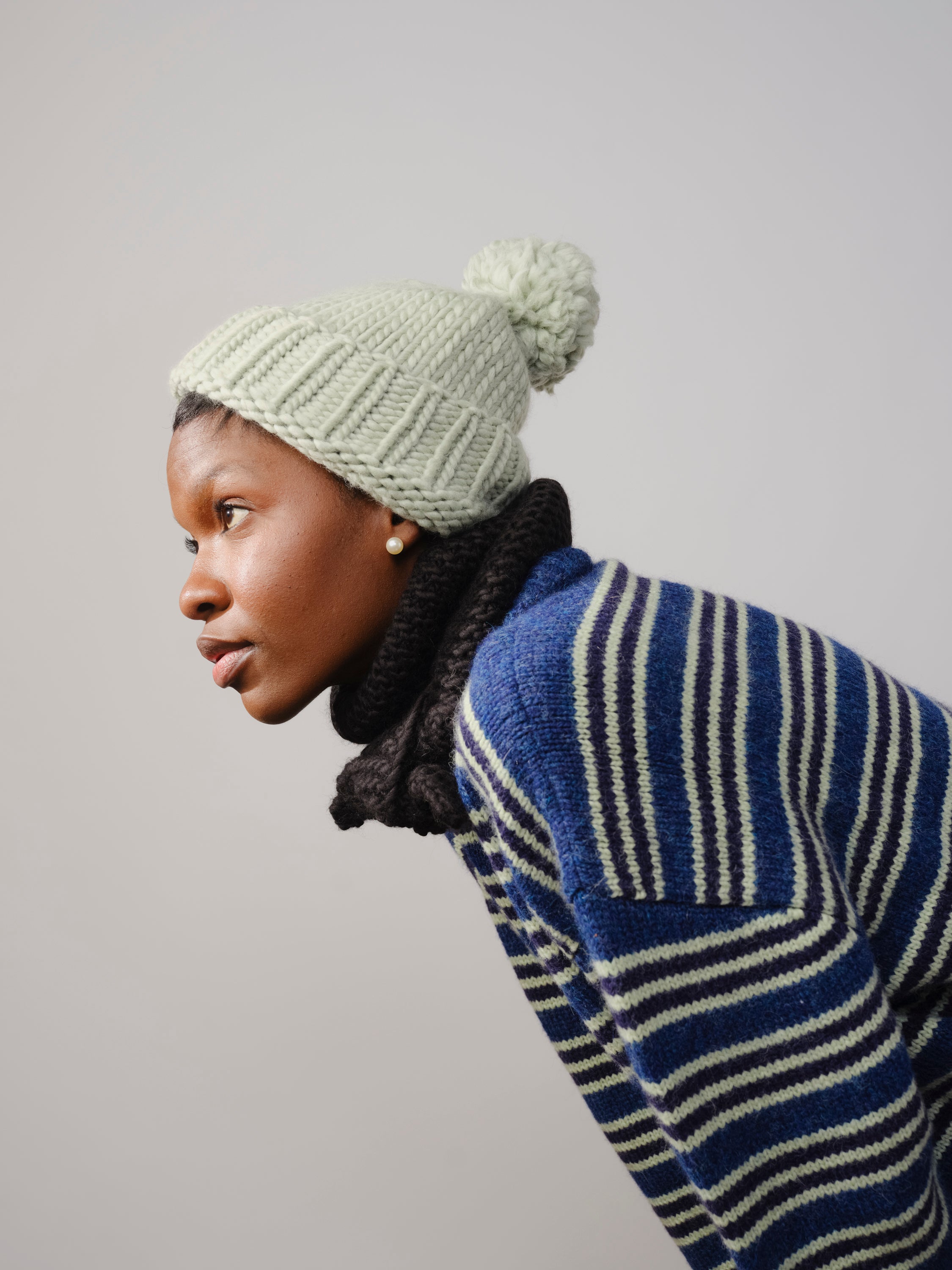 Marina Hand Knit Beanie - Epidote