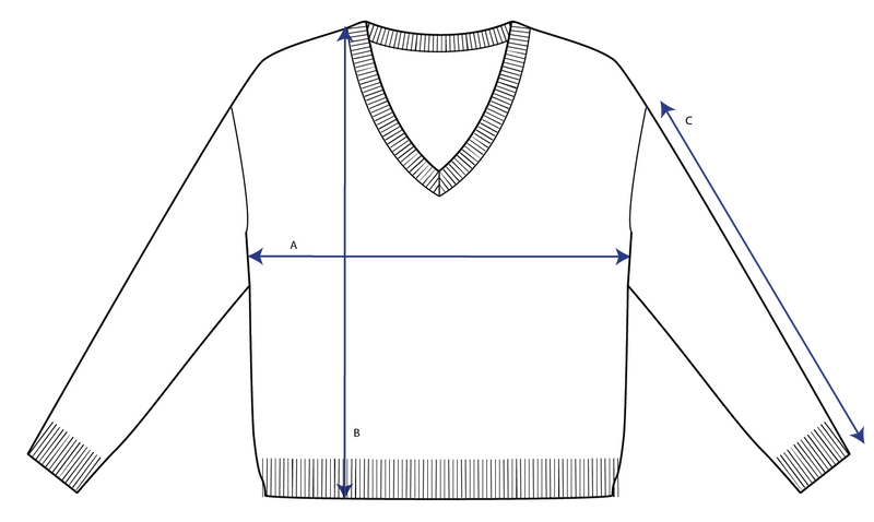 Bridget Sweater measurement diagram
