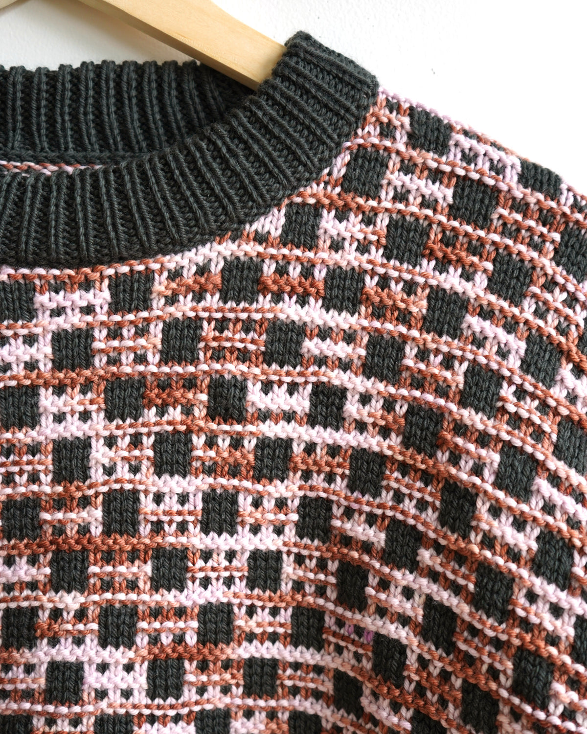 The Endery Augusta Grid Stitch Sweater, Peat — merino wool sweater