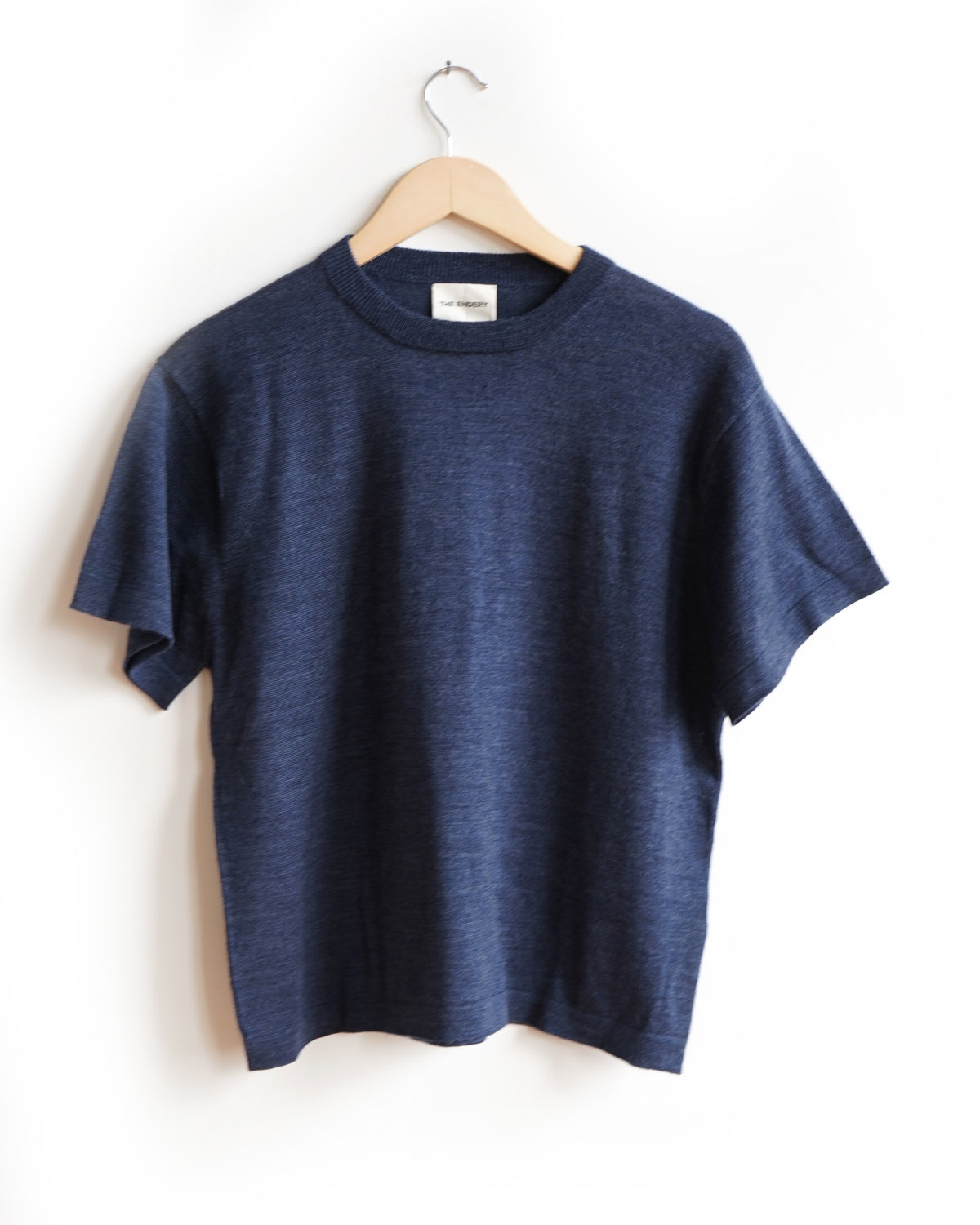 The Endery Merino Oversized Tee, River — blue merino wool tee