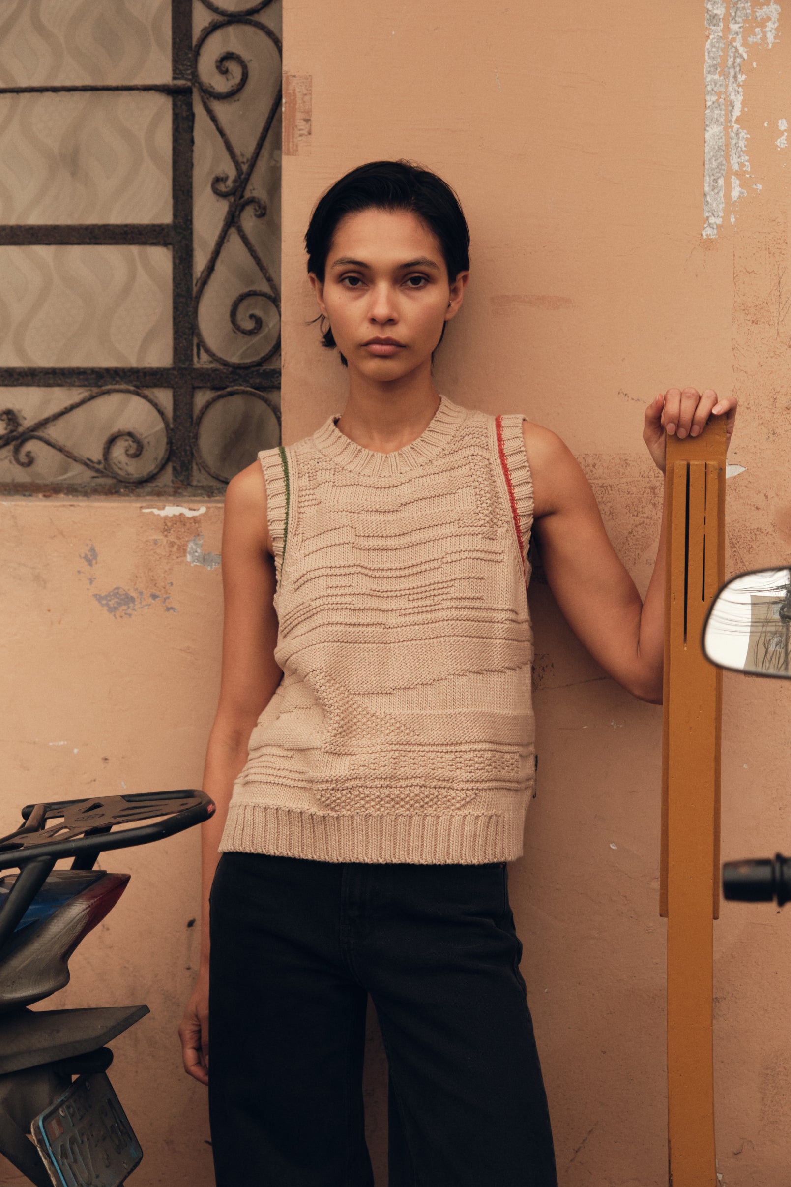 Textured Vest - Sand