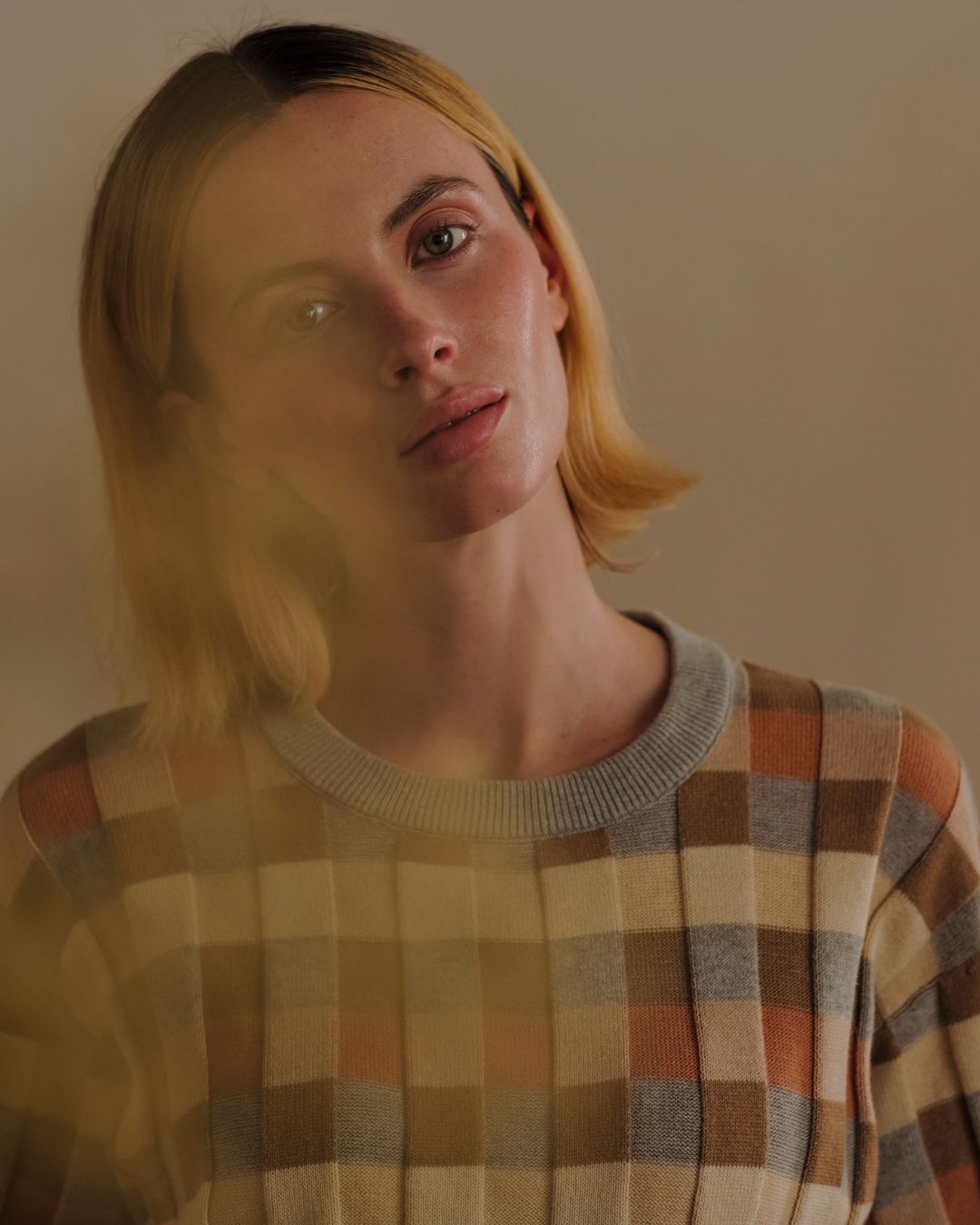 Anni Grid Plaited Tee - Quartz