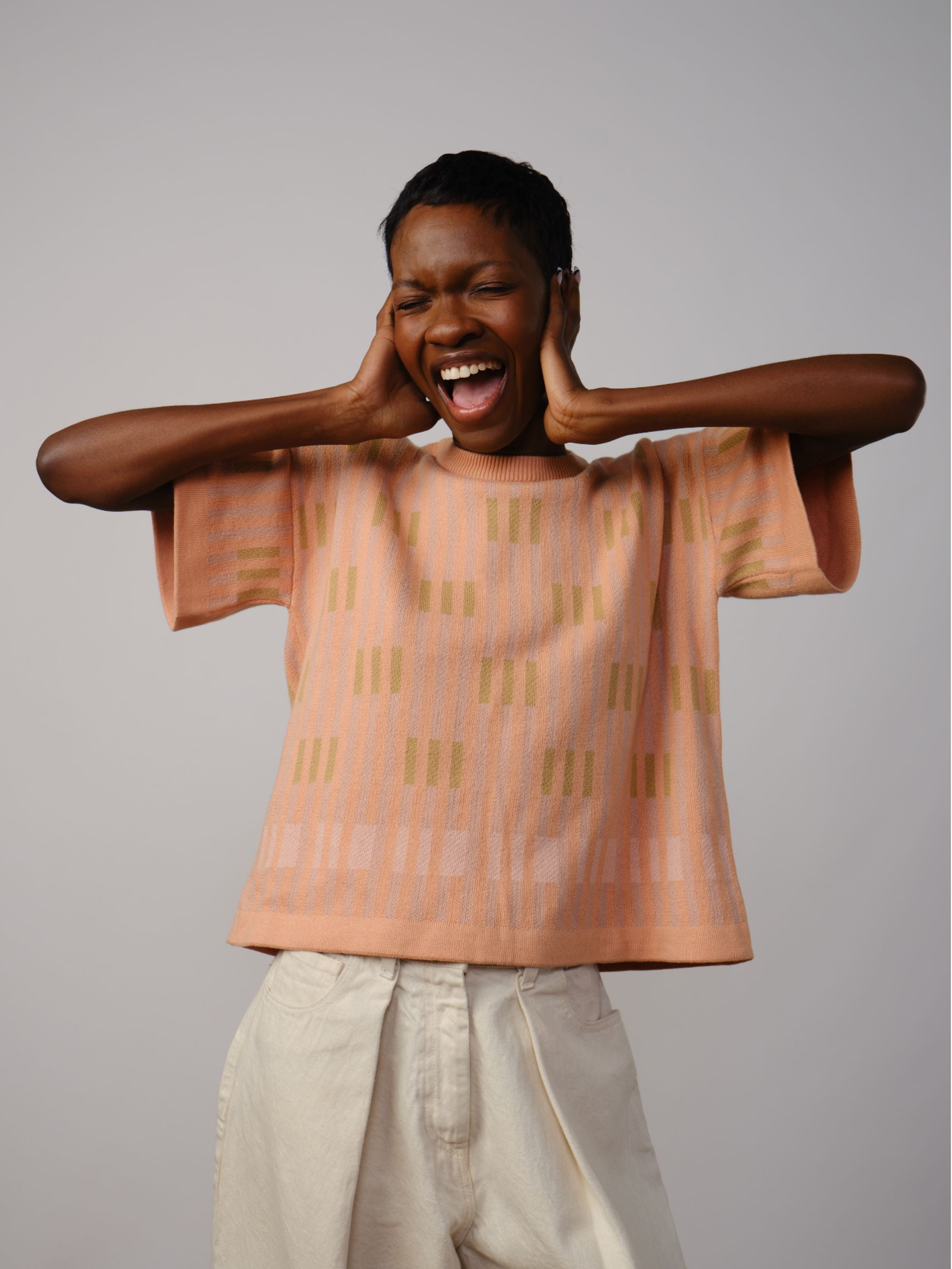 Bauhaus Short Sleeve Sweater Tee - Selenite