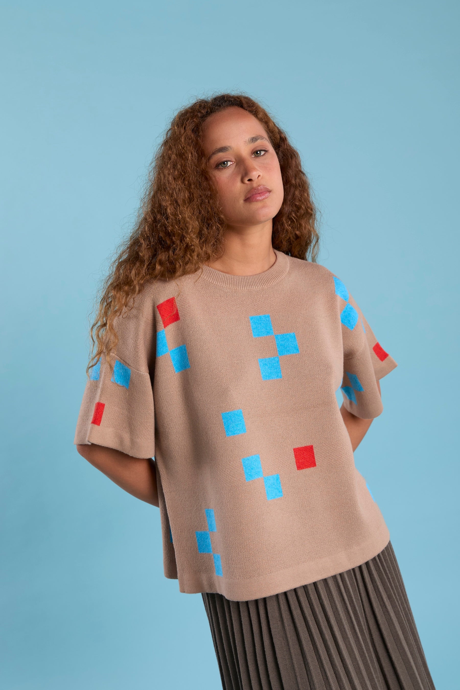 Albers Short Sleeve Sweater Tee - Quartz