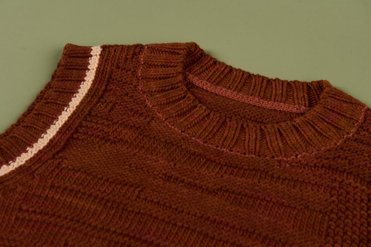 Textured Vest - Rust