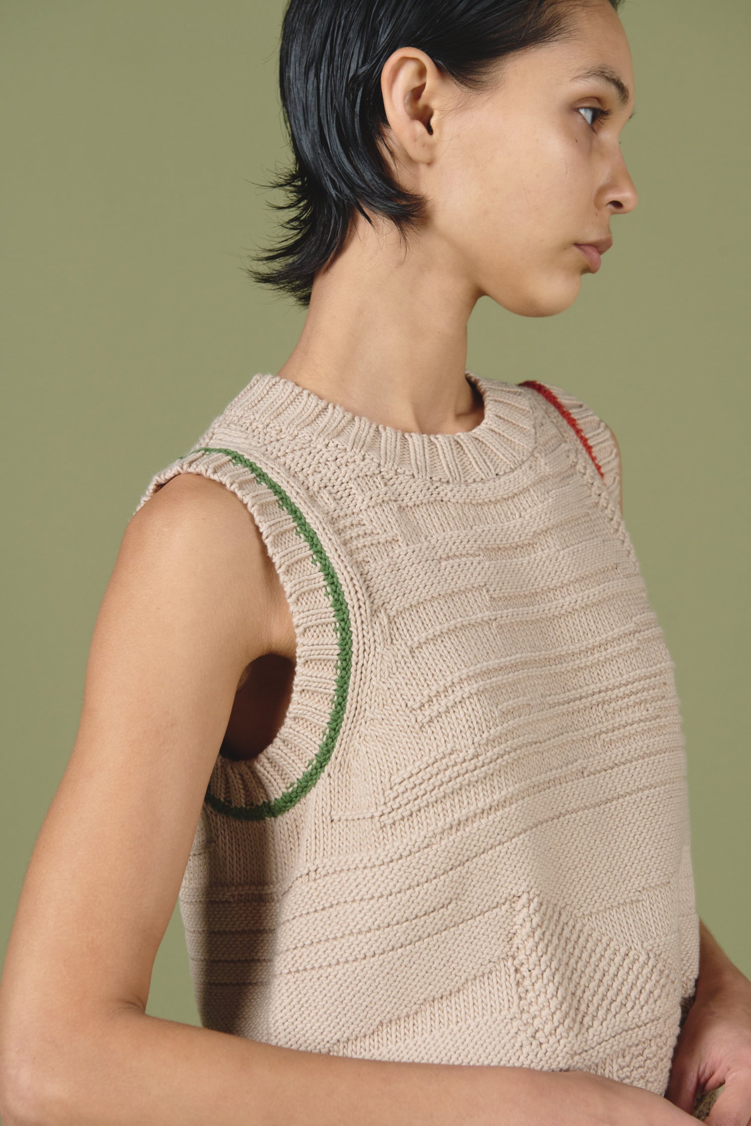 Textured Vest - Sand