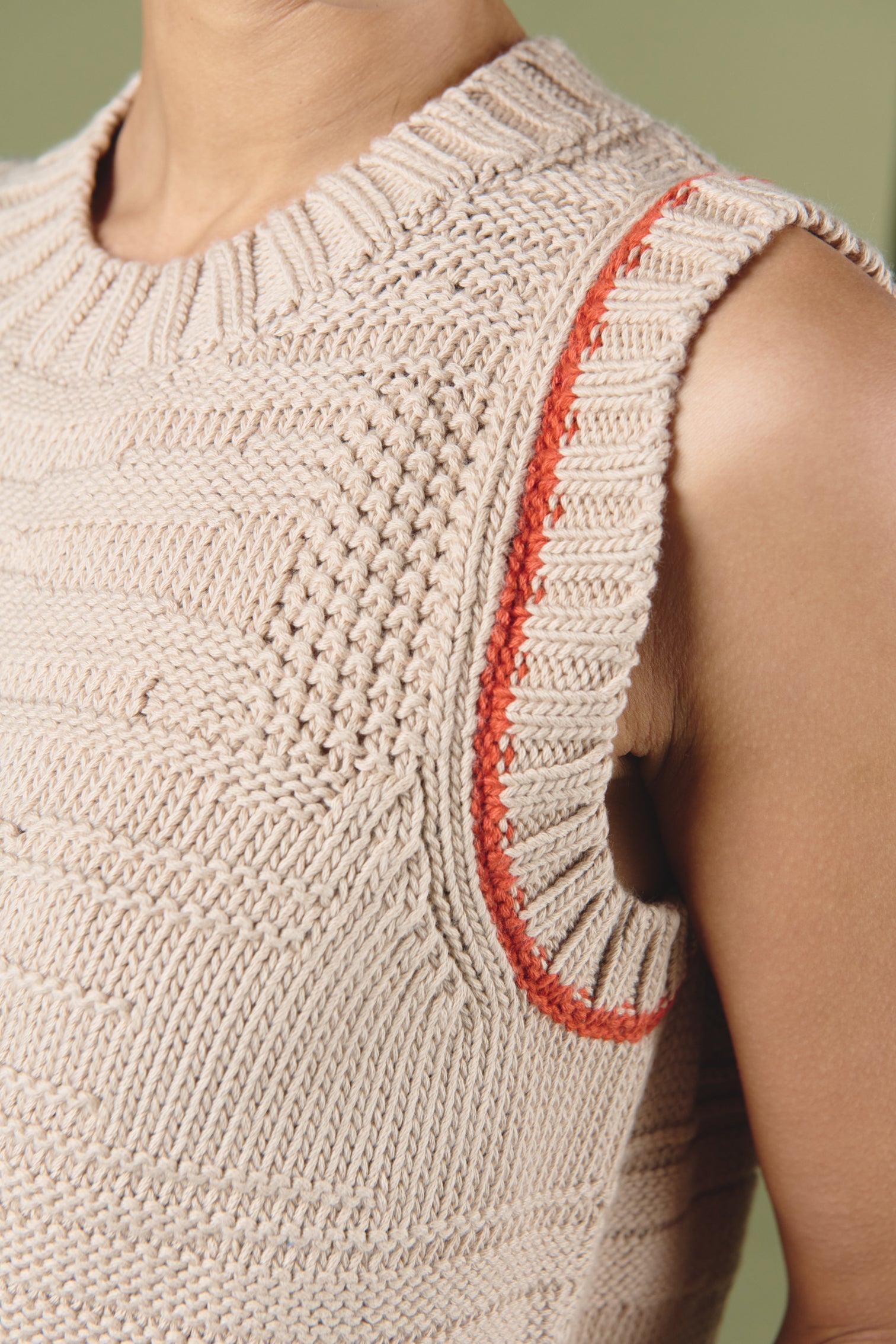 Textured Vest - Sand