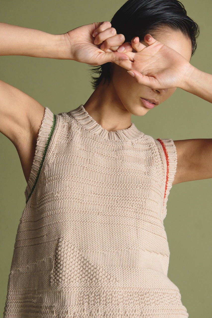Textured Vest - Sand