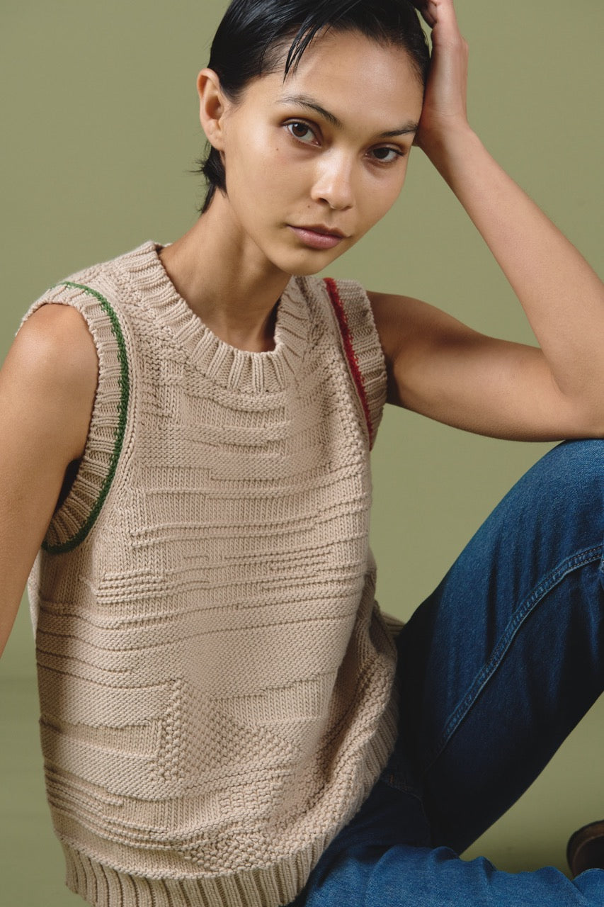 Textured Vest - Sand