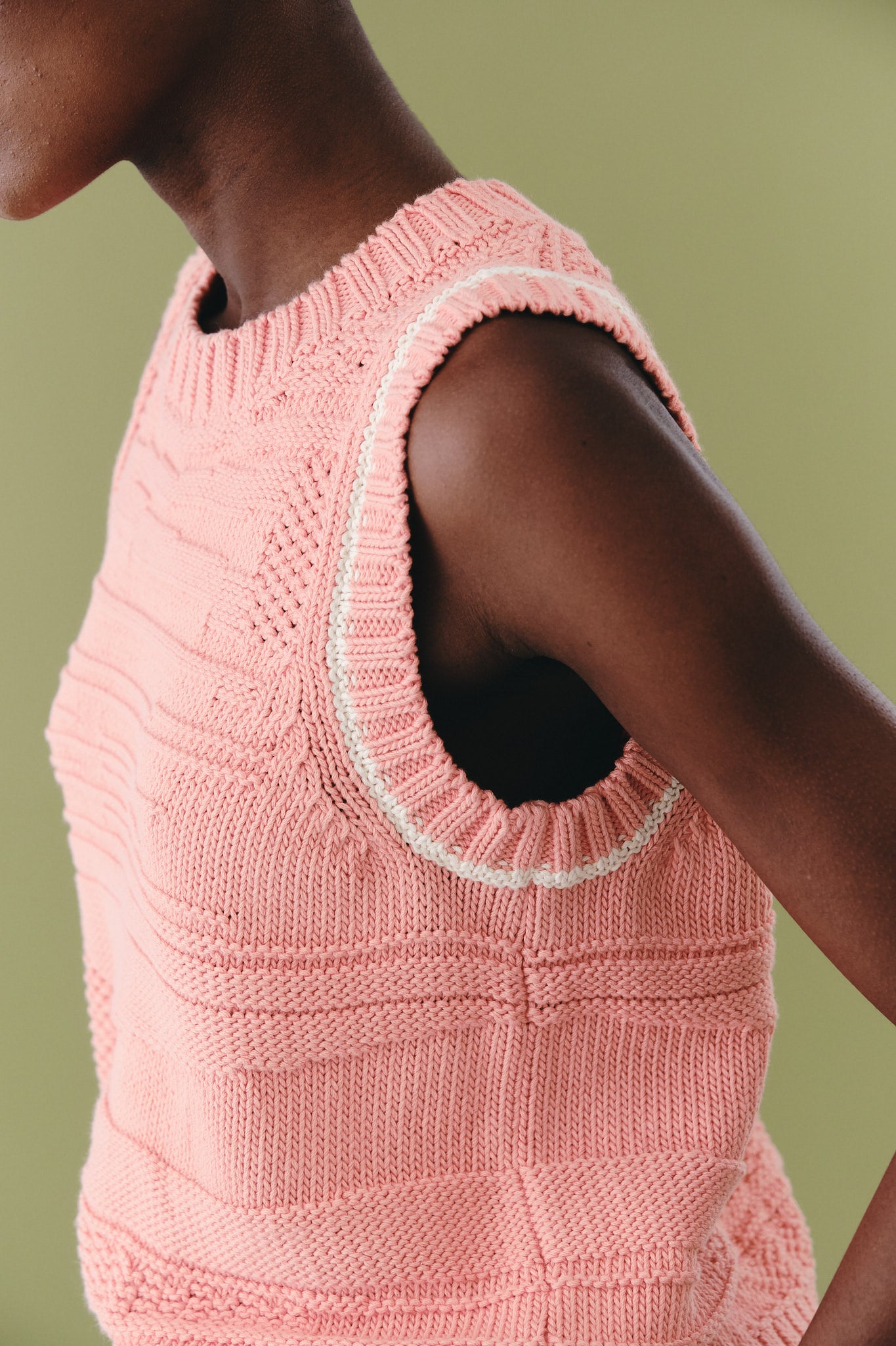 Textured Vest - Coral
