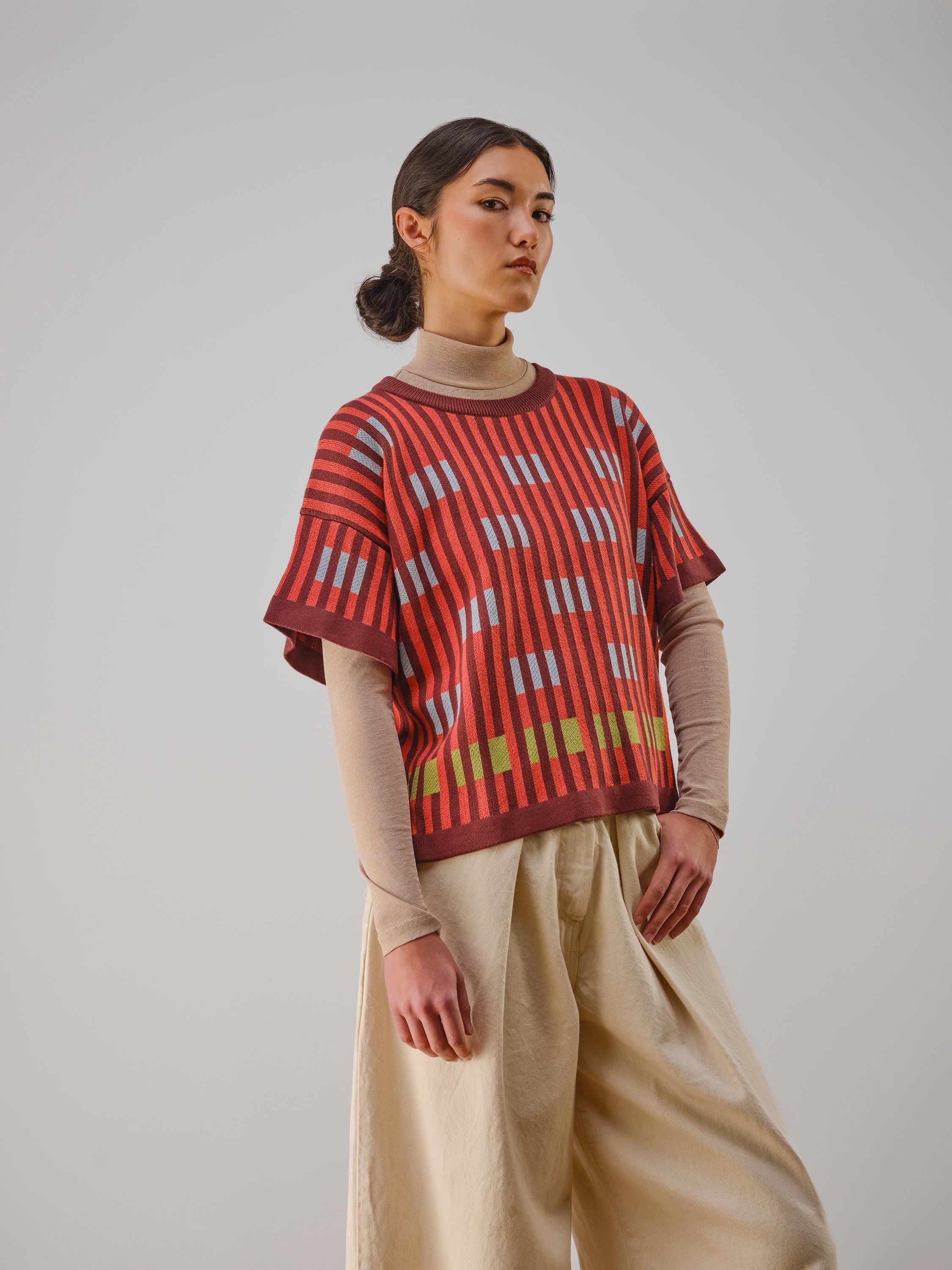 Bauhaus Short Sleeve Sweater Tee - Mercury