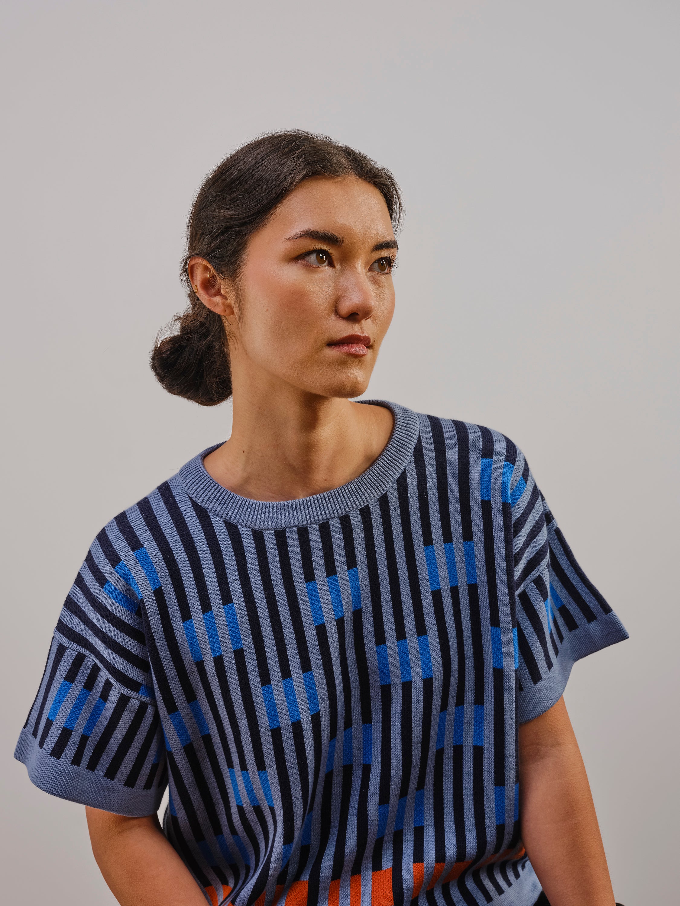 Bauhaus Short Sleeve Sweater Tee - Neptune