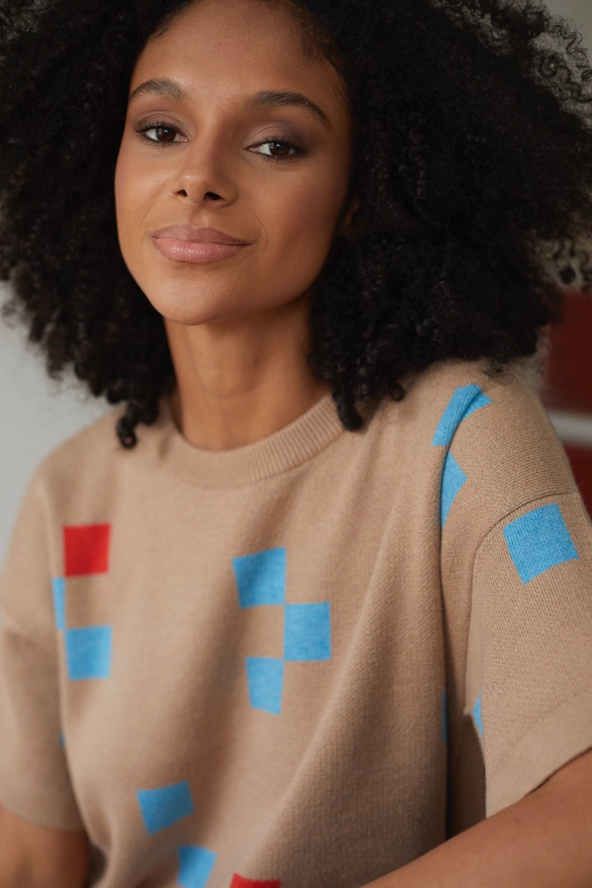 Albers Short Sleeve Sweater Tee - Quartz