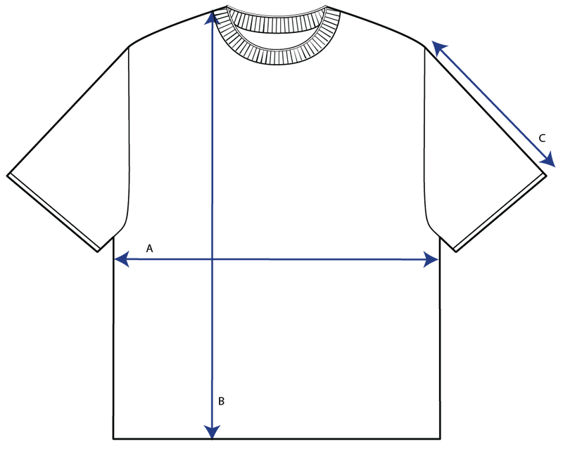 Oversized Tee measurement diagram