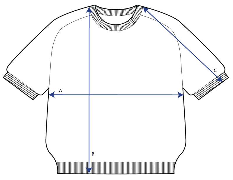 Ruben Tee measurement diagram
