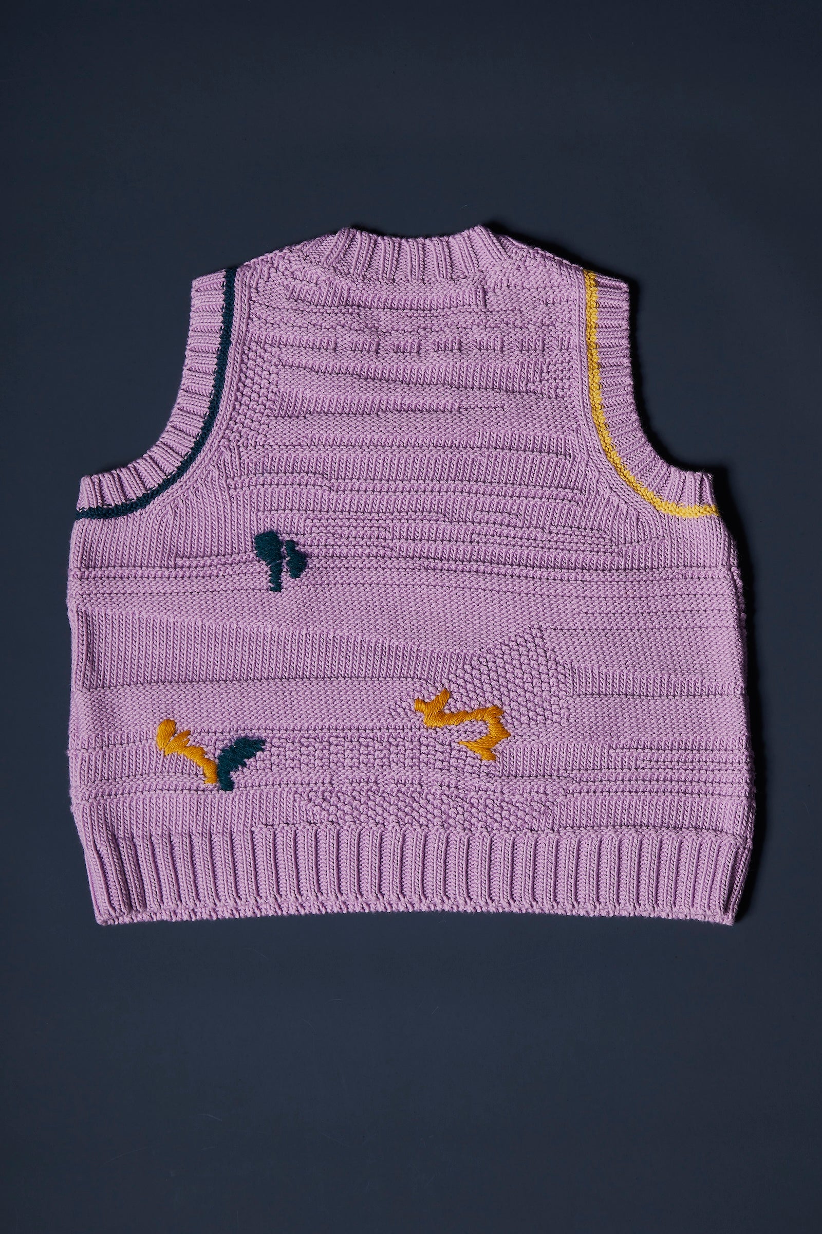 Visibly Mended - Textured Vest in Rescued Pima Cotton - Lavender