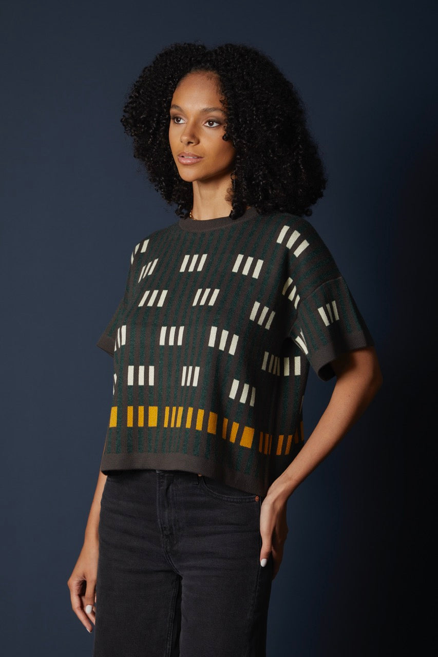 Bauhaus Short Sleeve Sweater Tee - Lolite