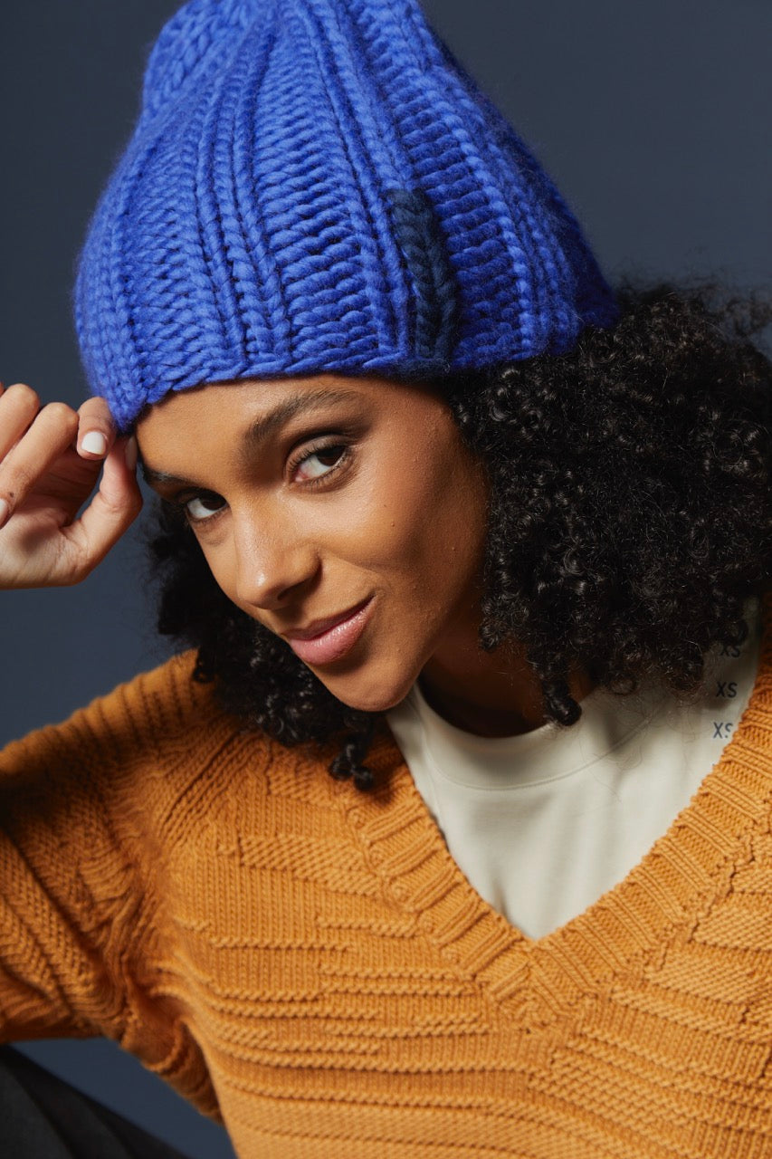 Riley Chunky Beanie - Cobalt