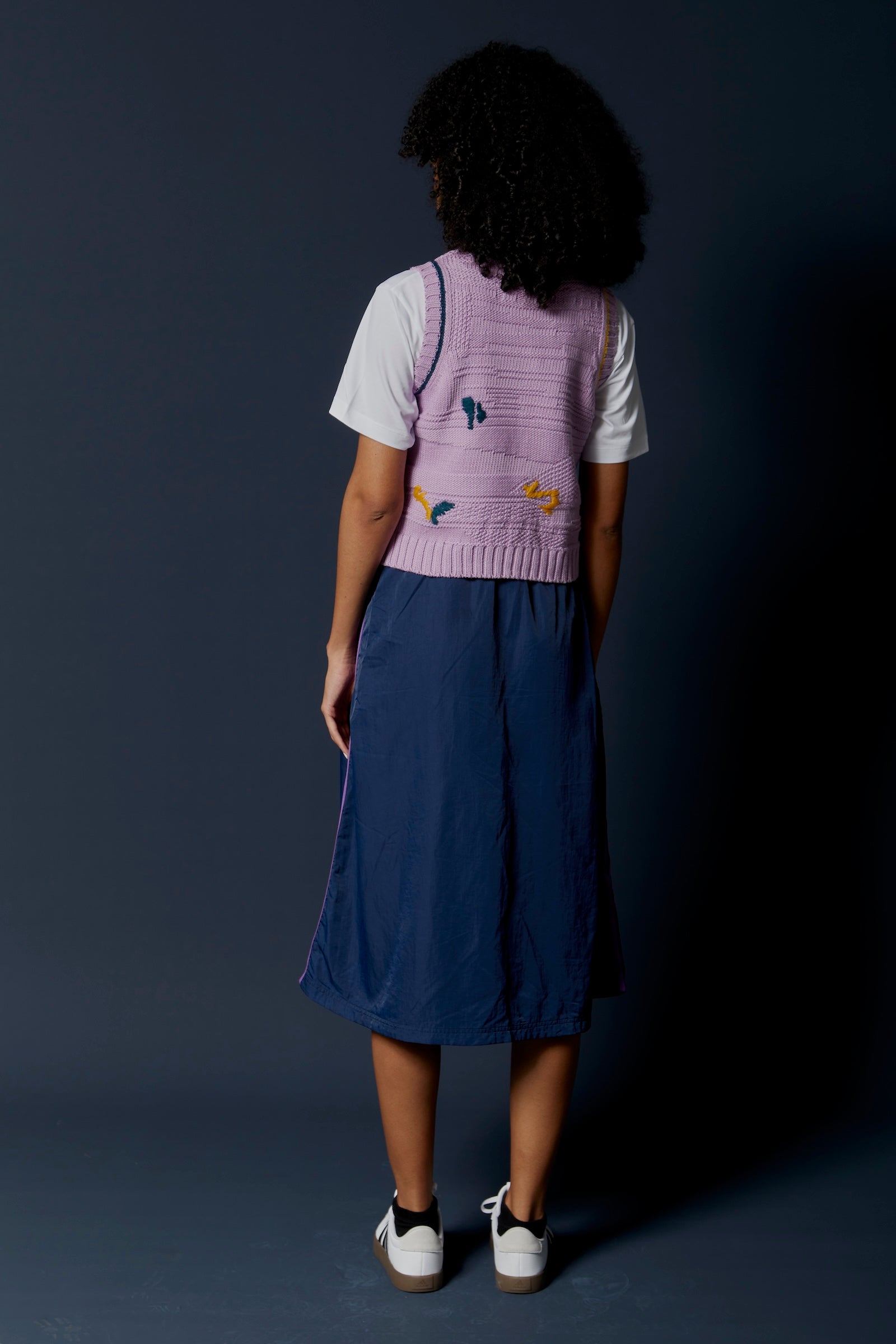 Visibly Mended - Textured Vest in Rescued Pima Cotton - Lavender