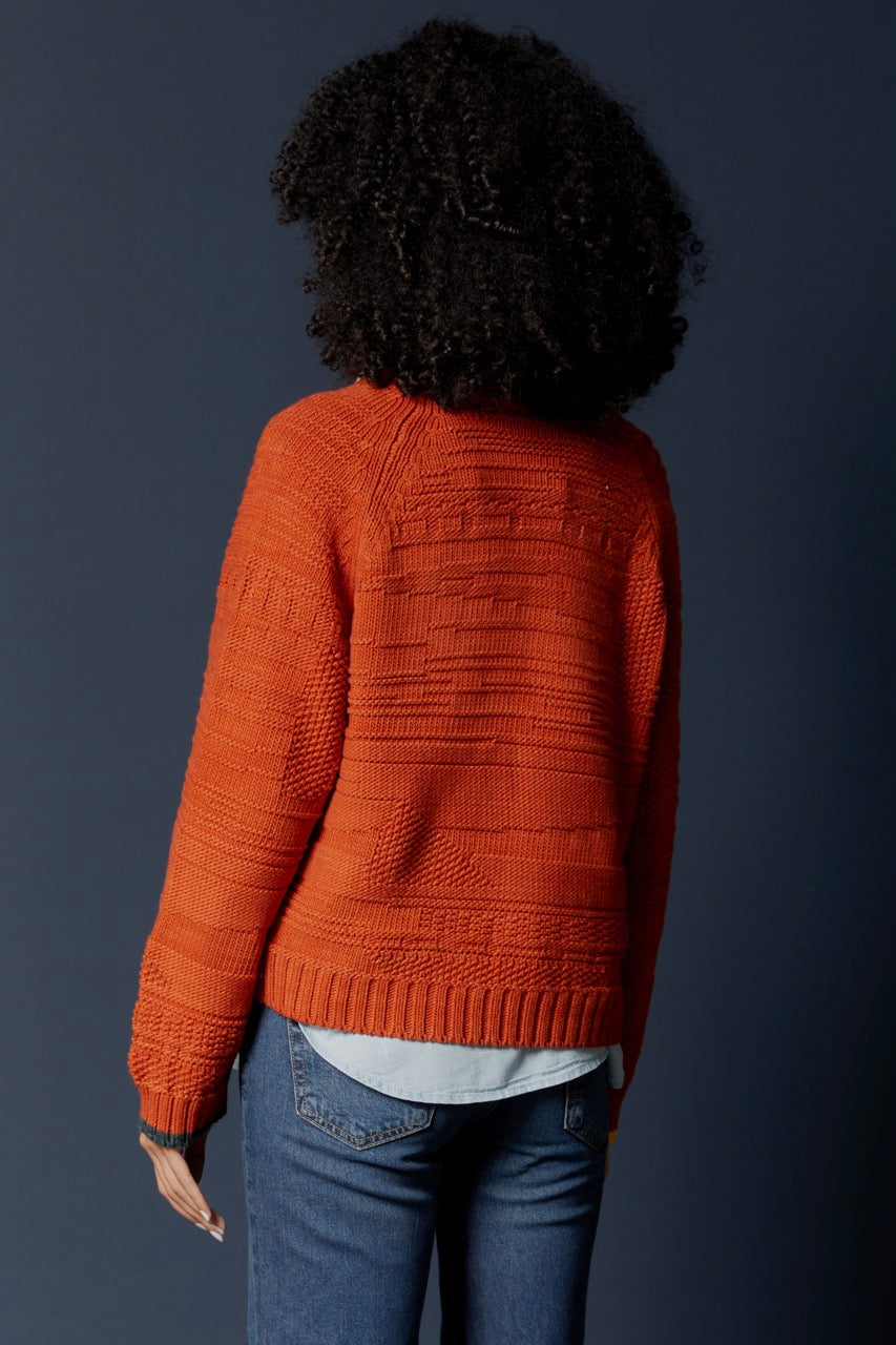 Klee Textured L/S V-Neck - Tomato