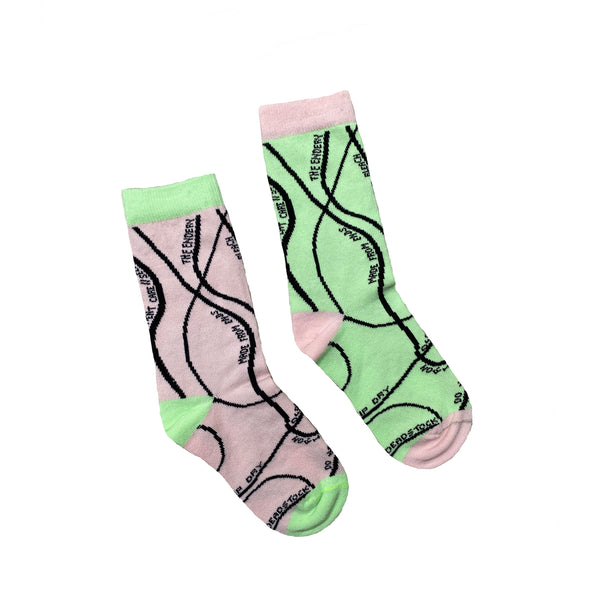 The Endery Wear & Care Deadstock Socks | Mint + Pink