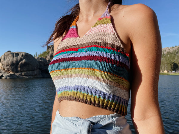 The Endery X Uma Knits Garden Variety Halter Crop Knitting Pattern